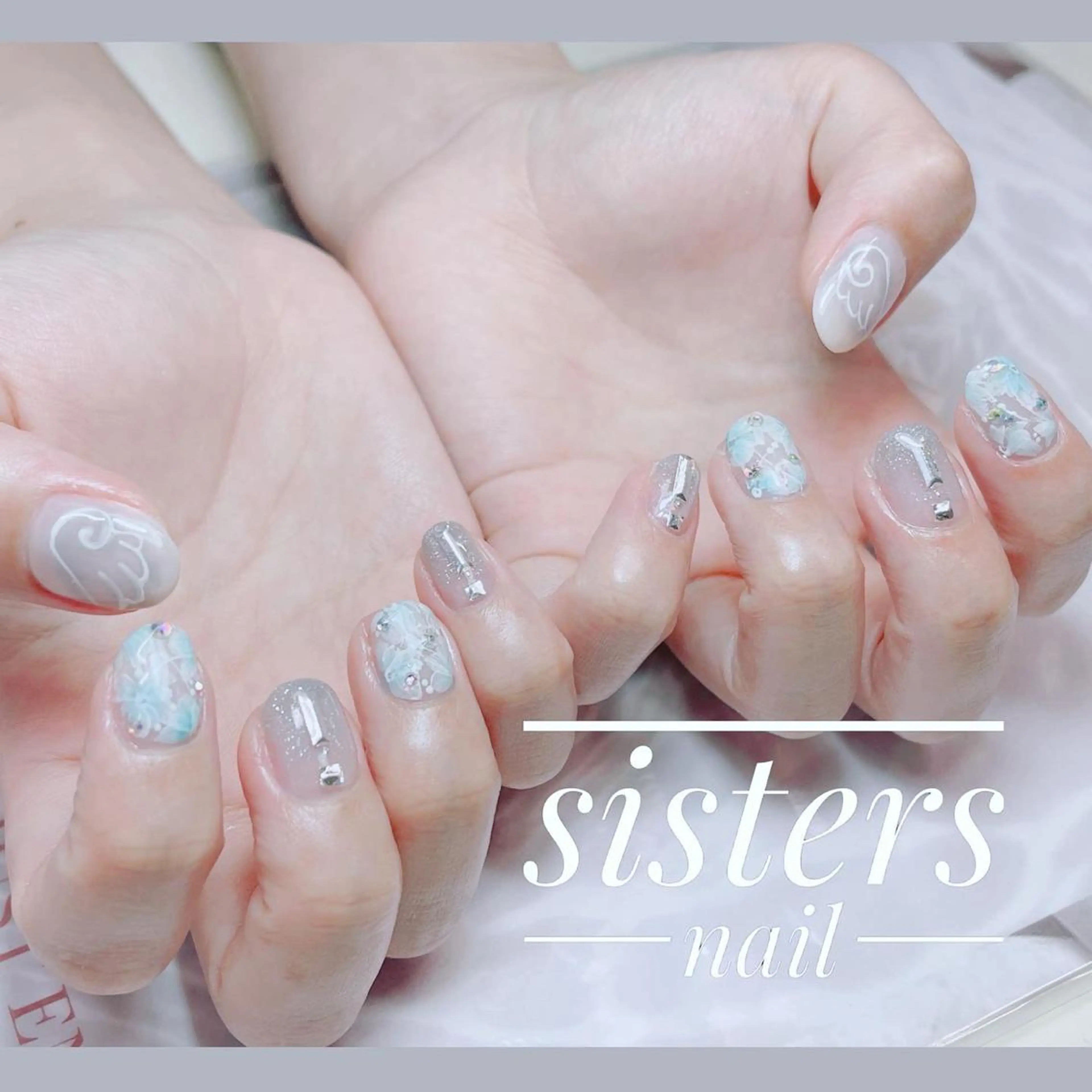 ネイル アートネイル フラワーネイル ニュアンスネイル 夏ネイル ハンドネイル ハンドケア sisters nail.fのネイルデザイン