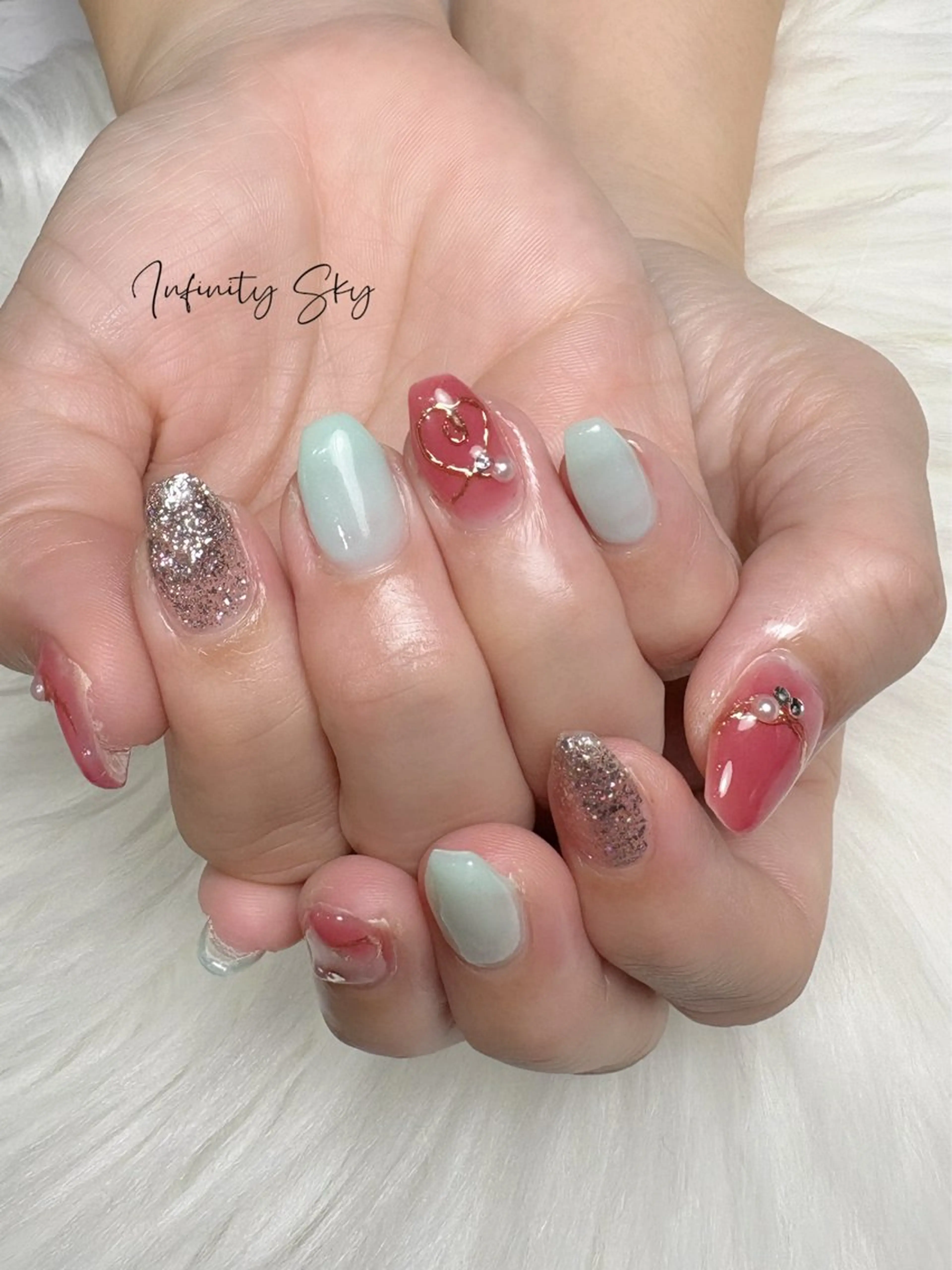 ネイル 春ネイル infinity skyのネイルデザイン