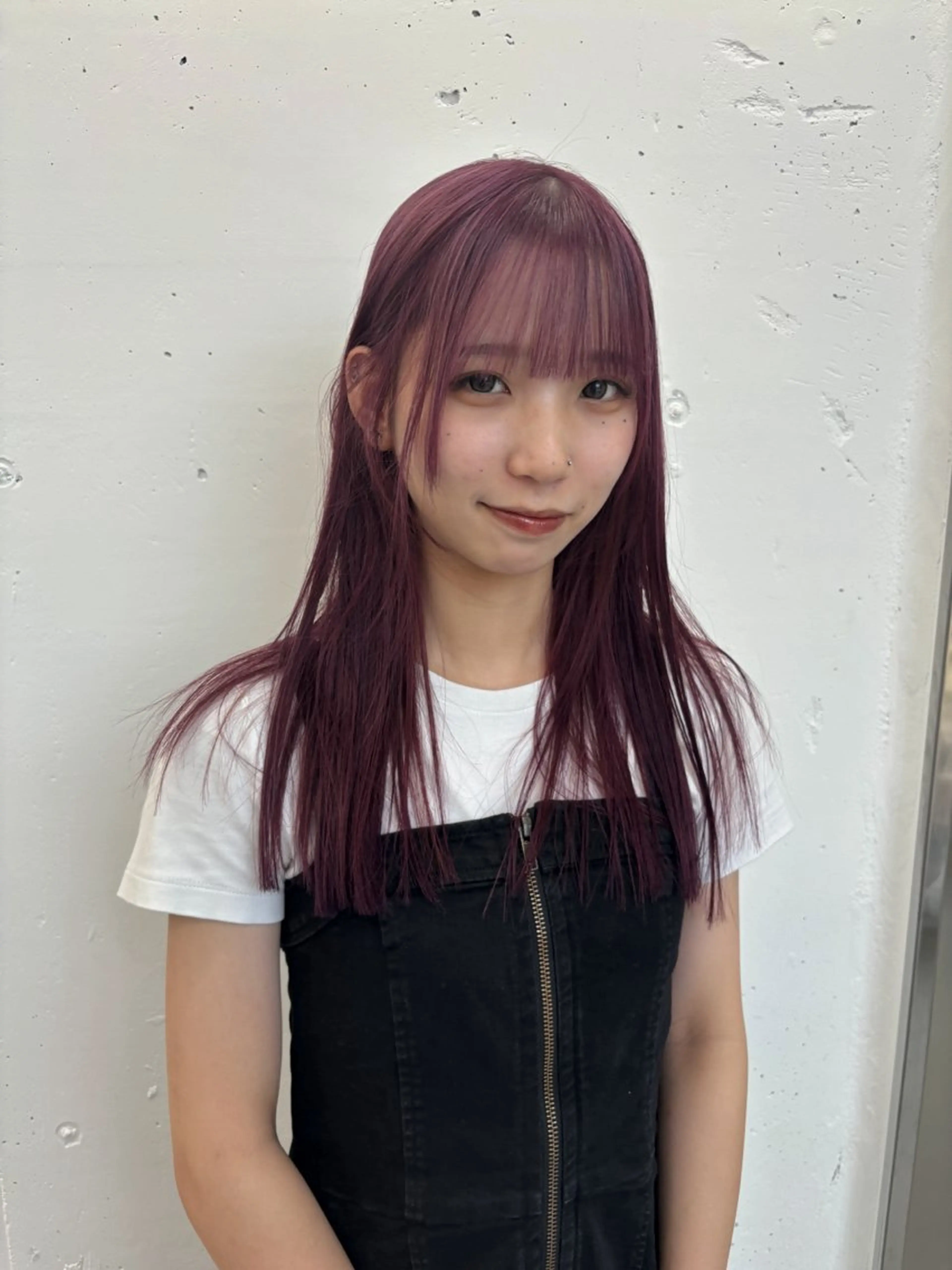 セミロング カラー ヘアアレンジ ピンクカラー ピンクパープル パープルカラー ヘアカラー 夕羽夢🍓矢場/ 透明感カラーのヘアスタイル