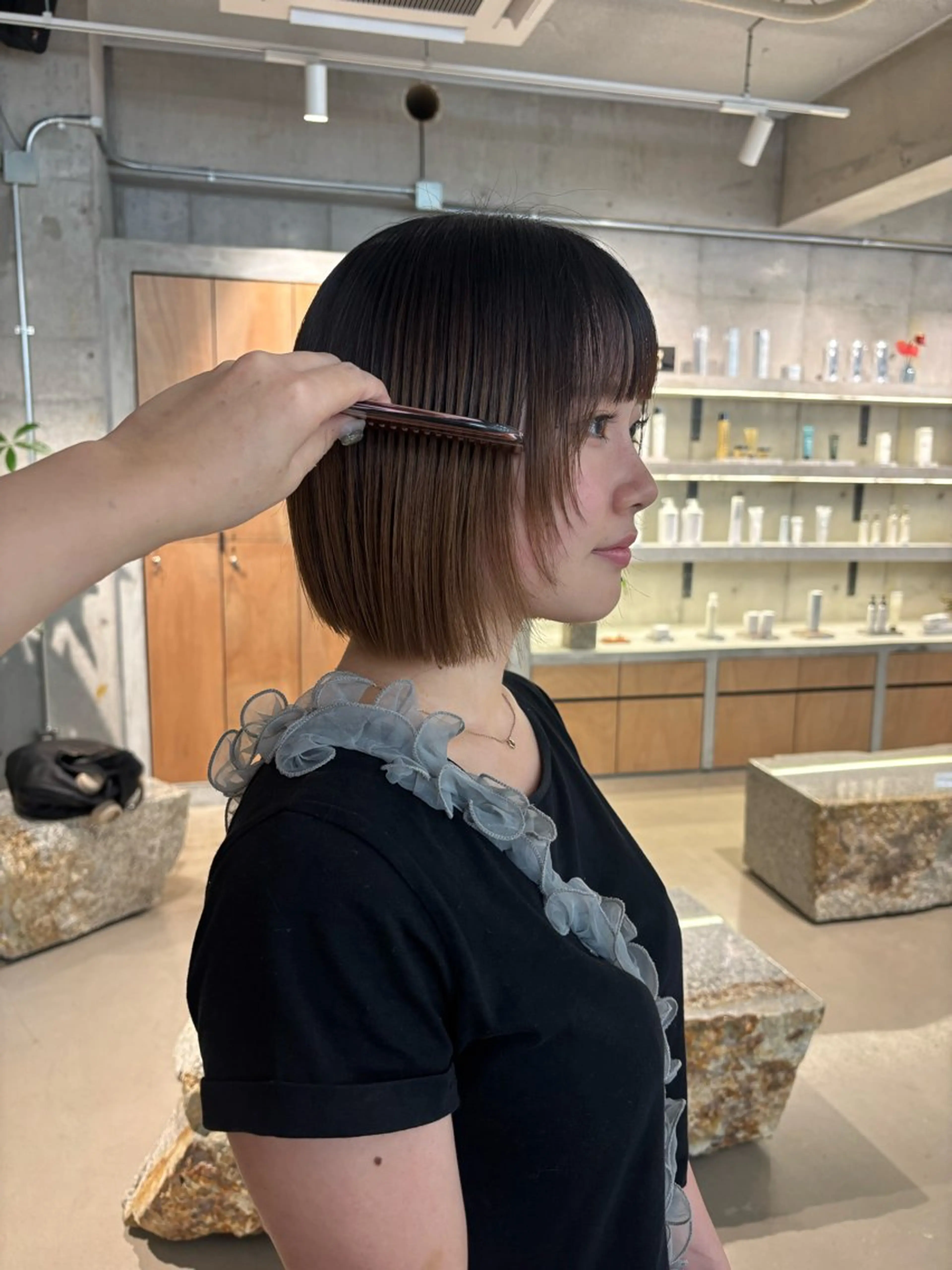 ショート ボブ レイヤーカット リナ/名古屋/矢場町 カットモデルのヘアスタイル