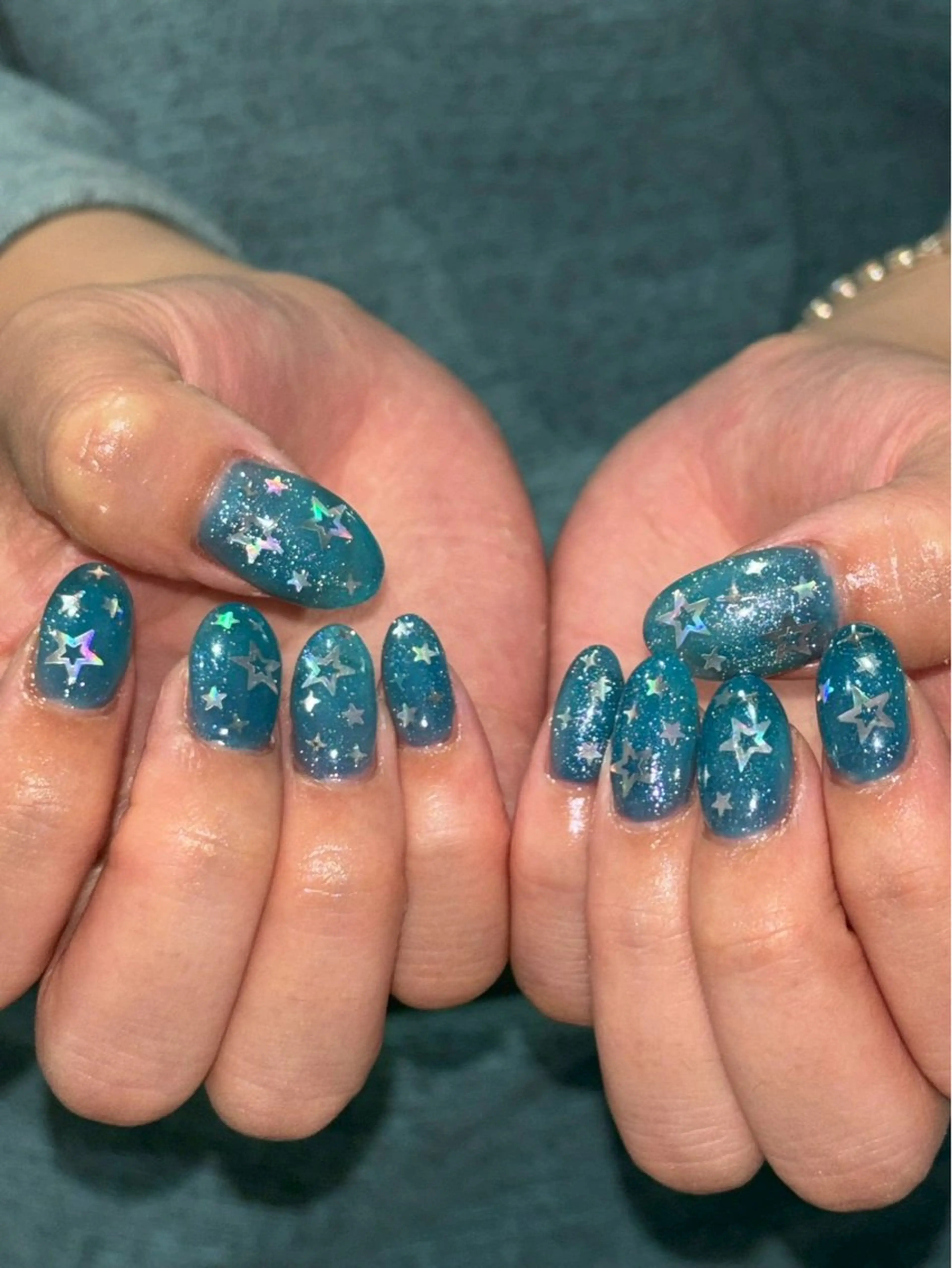 ネイル ハンドネイル 0203ムニムサン 💙Harukaのネイルデザイン