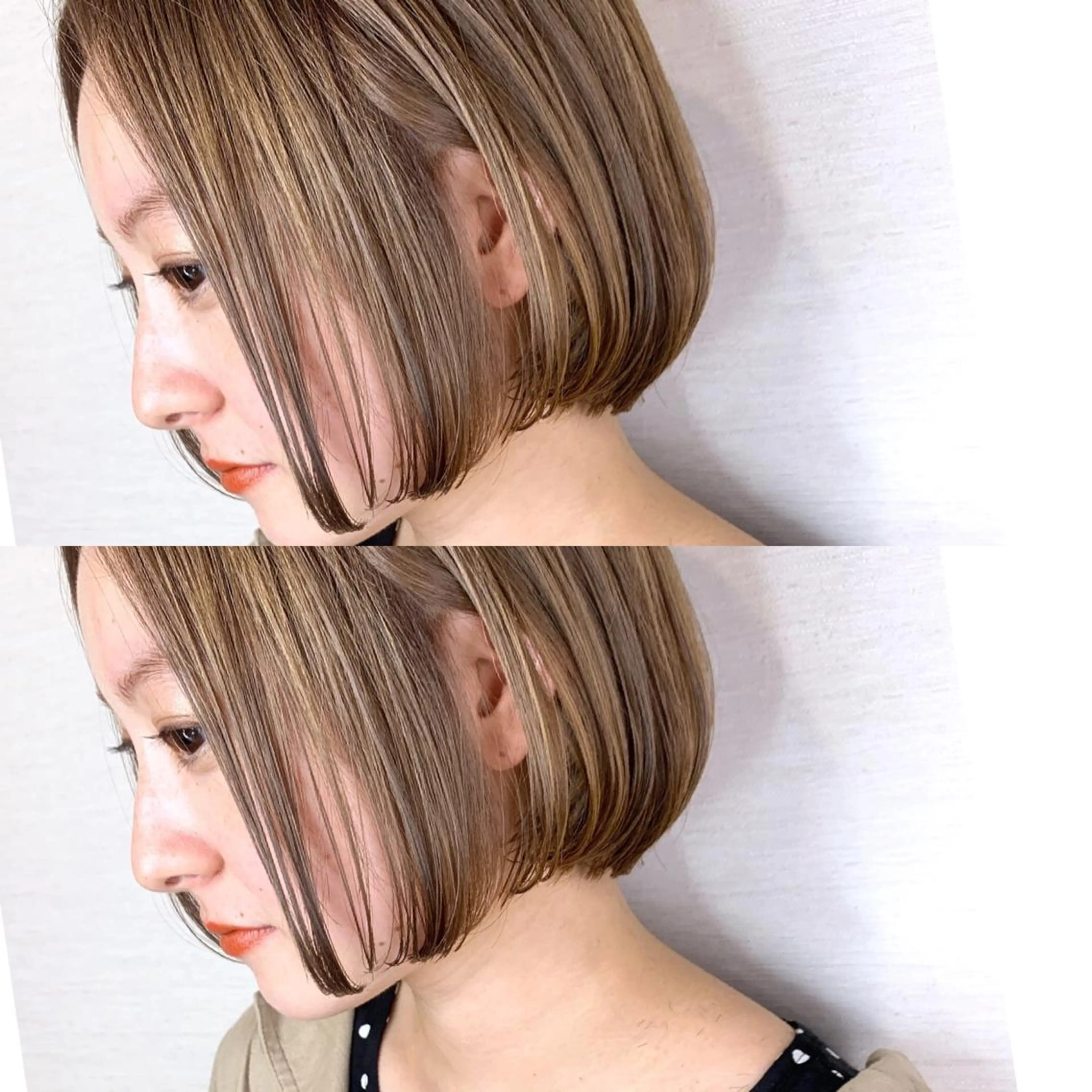 ショート カラー 韓国レイヤーカット/ ダブルカラーのヘアスタイル