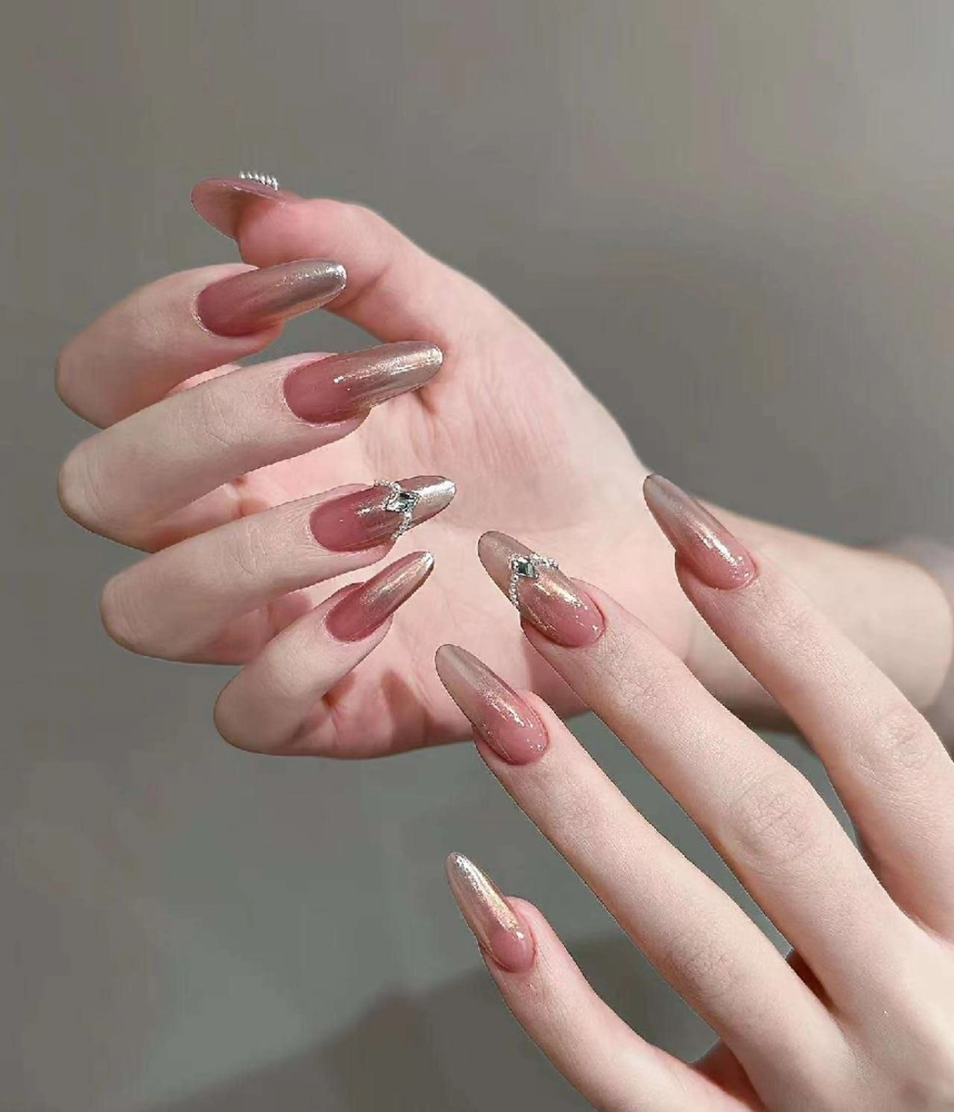 ネイル フラワーネイル フレンチネイル ジェルネイル ガラスフレンチ ハート ハンドネイル Oomiya 服部のネイルデザイン