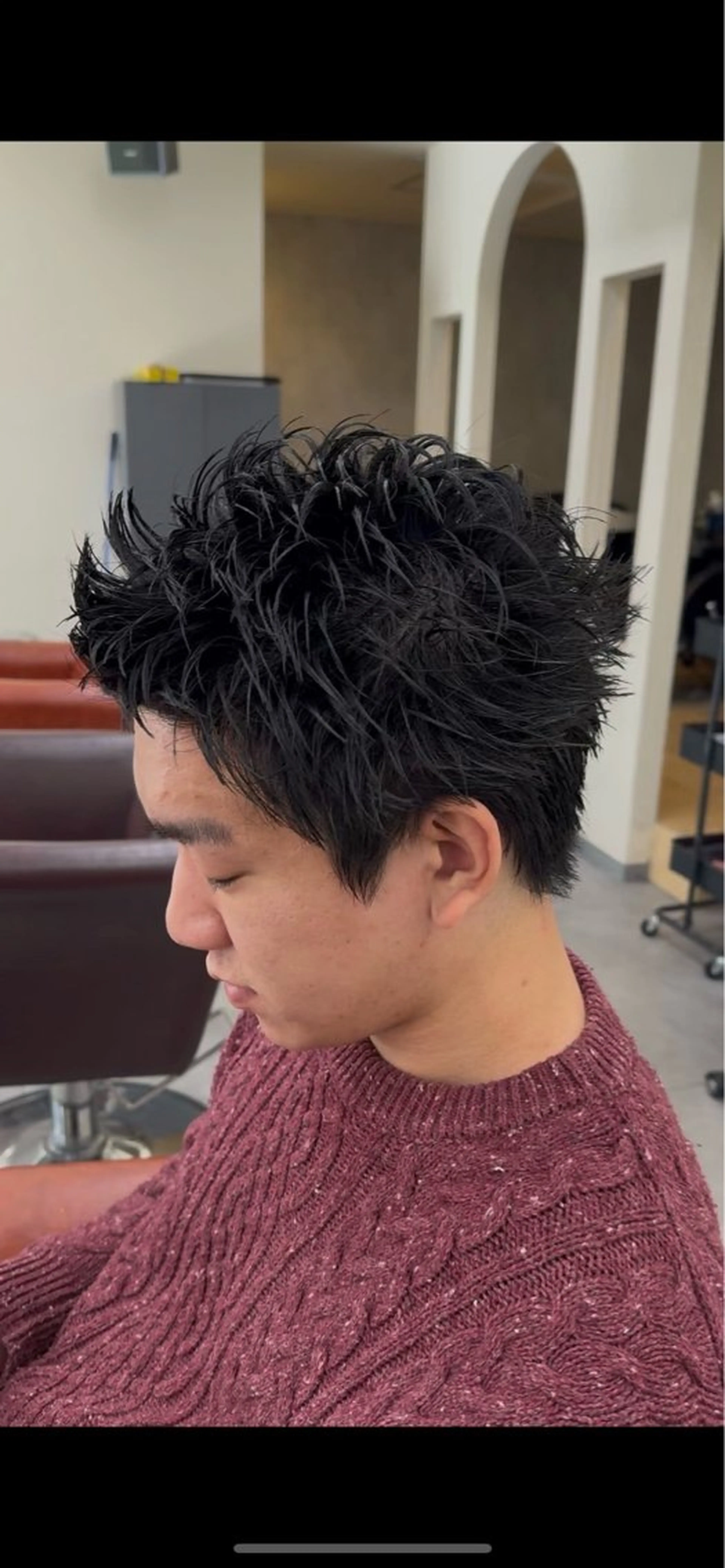 ショート カラー パーマ メンズ メンズ/パーマ/ 京都駅/井上光のヘアスタイル