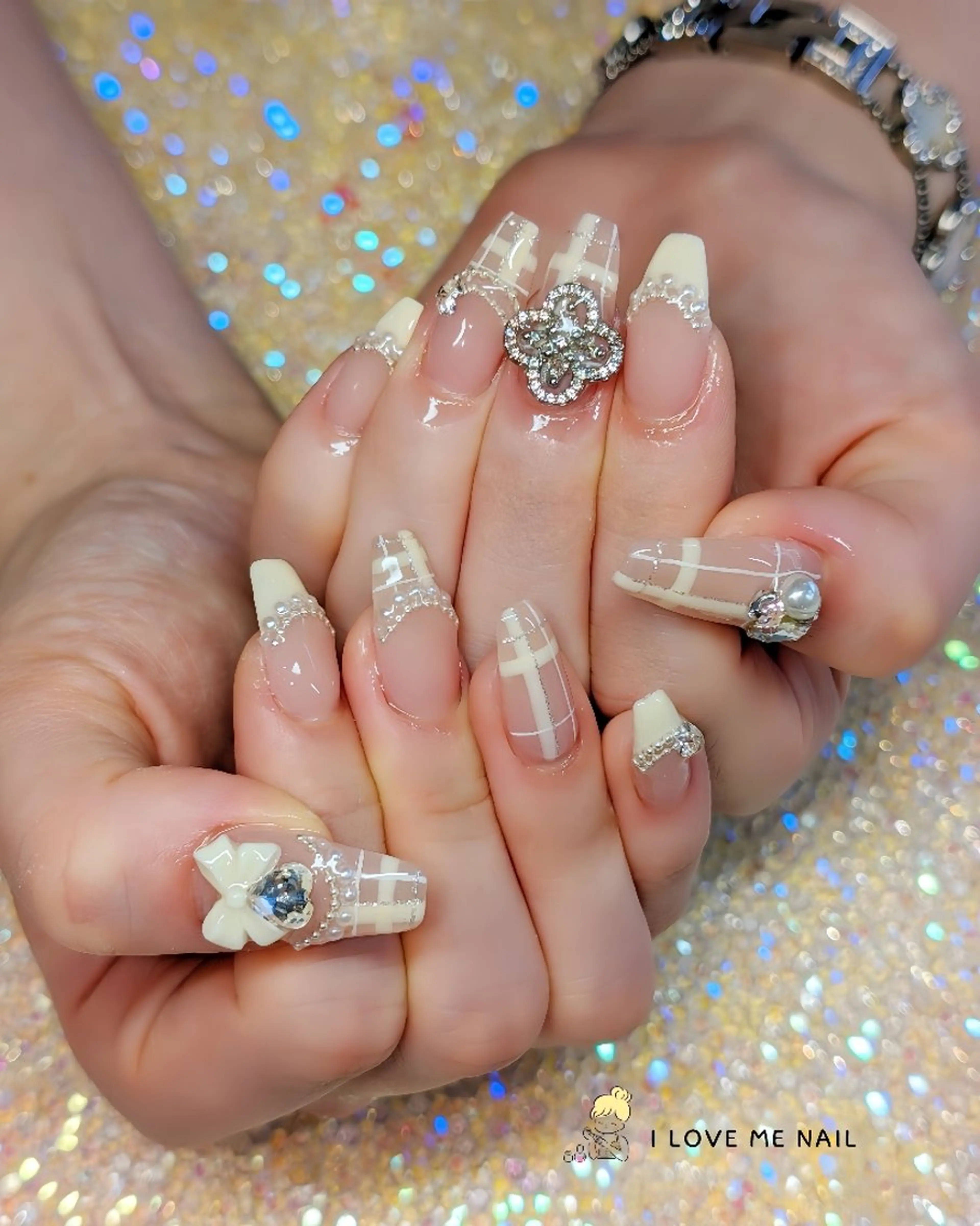 ネイル 長さ出し ジェルネイル ハート 韓国ネイル マグネットネイル ハンドネイル I LOVE ME  NAIL.｡.:*♡のネイルデザイン