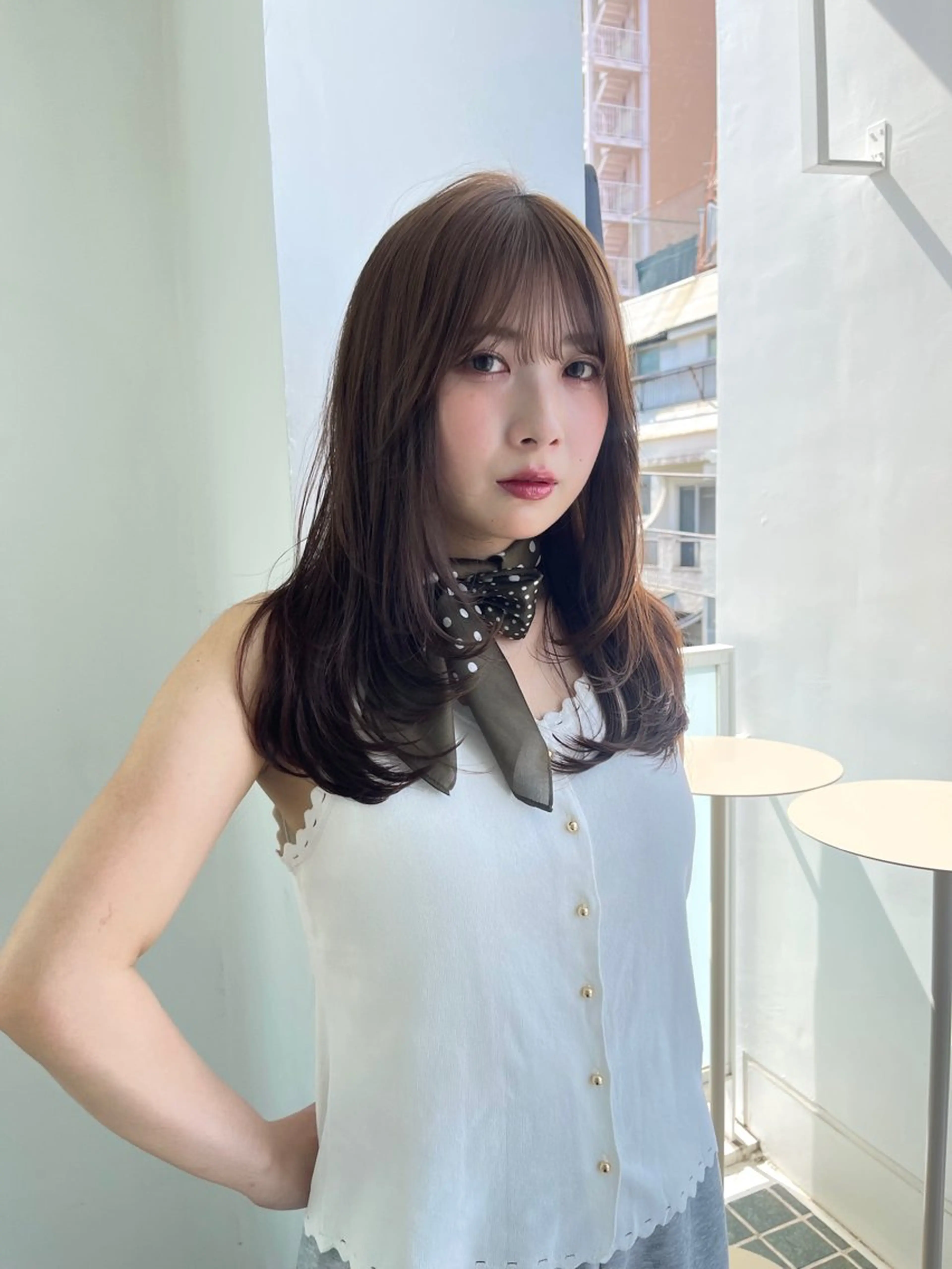 ロング カラー ベージュカラー オリーブベージュ ヘアカラー トリートメント 愛莉/ラベンダー/ ベージュ/ブラウンのヘアスタイル