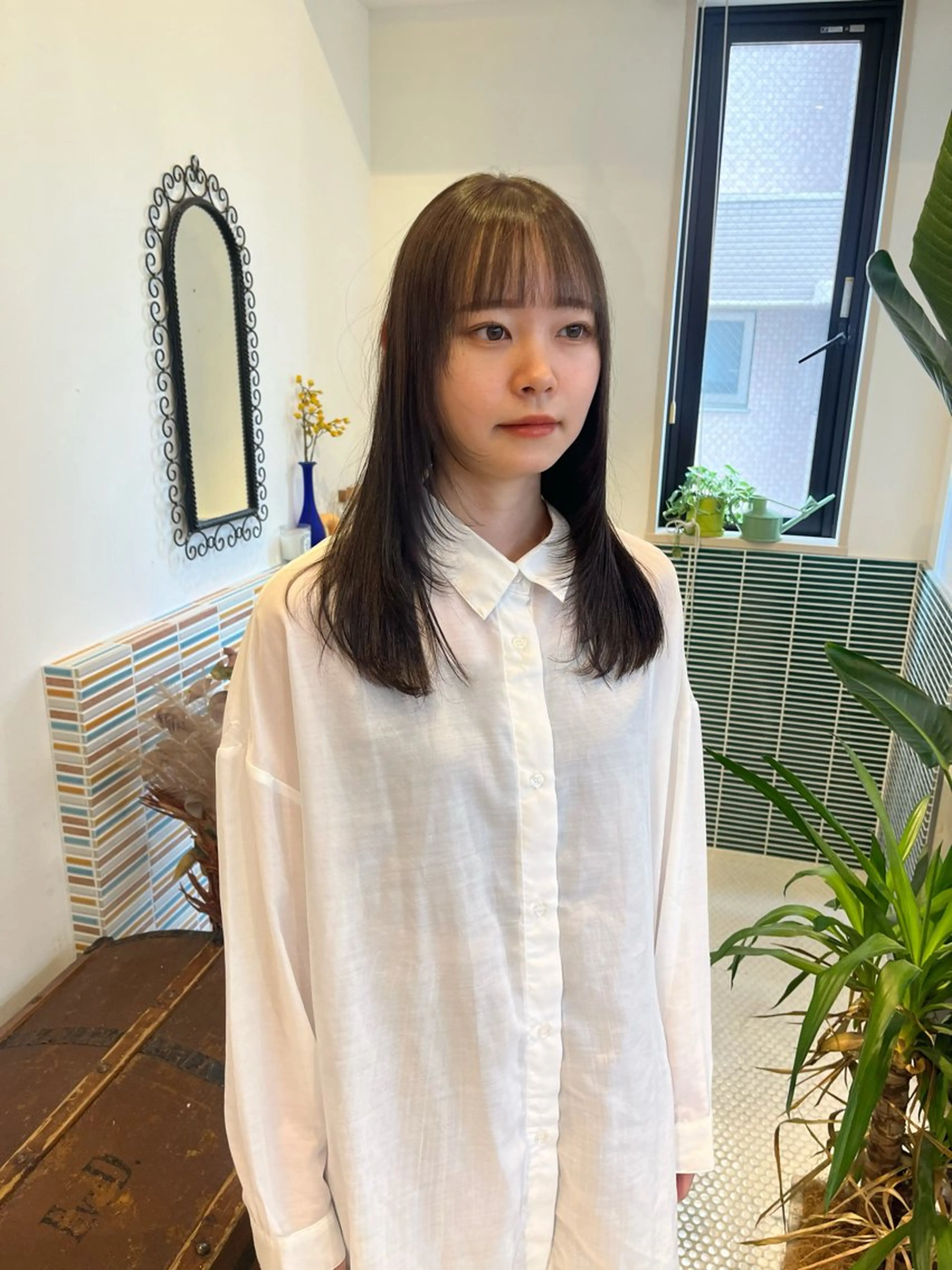 ミディアム カラー レイヤーカット カット ヘアカラー トリートメント 🩷ハイトーン透明感 レイヤー🩷ユリカのヘアスタイル