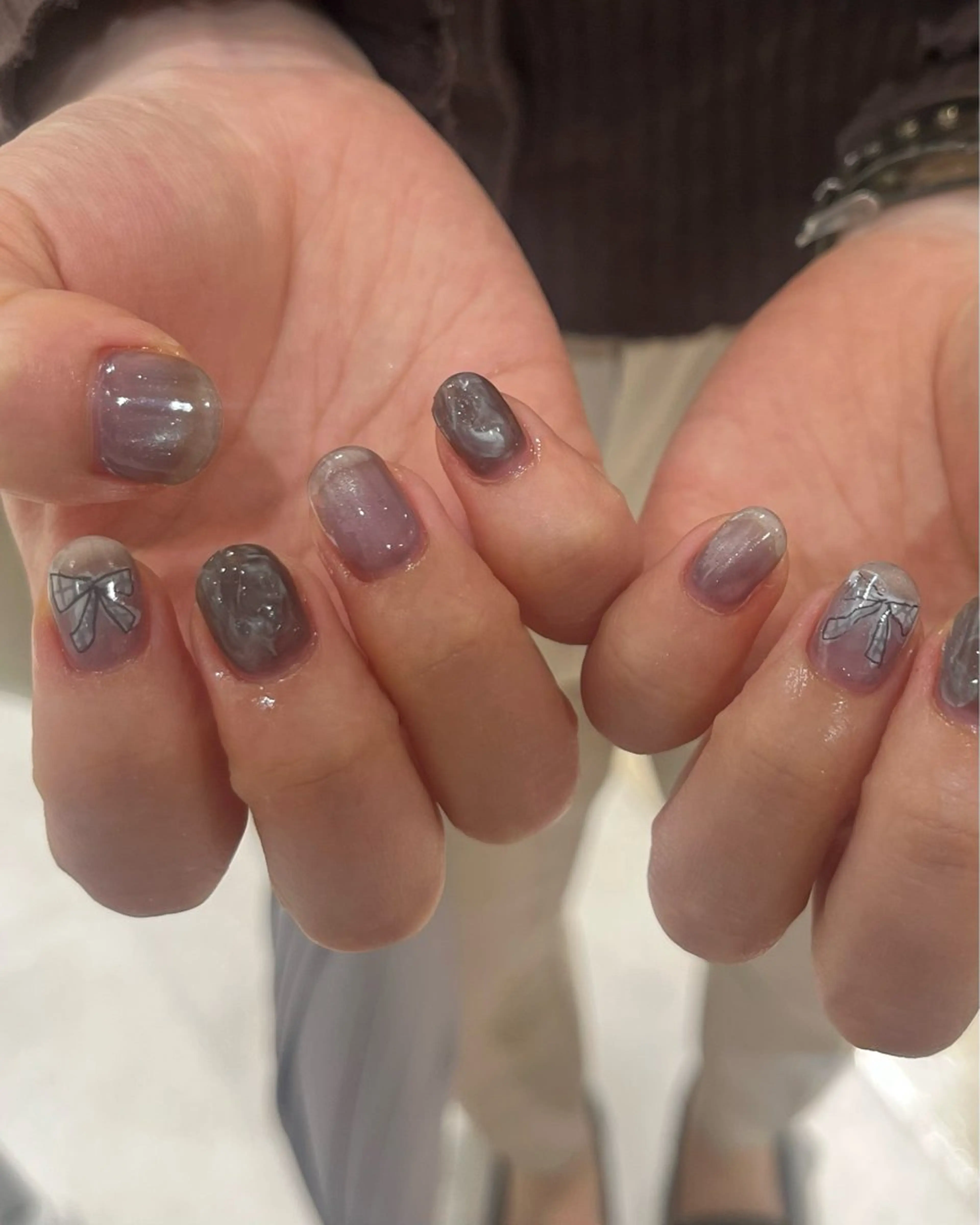 ネイル リボン ハンドネイル kanatsu yorikoのネイルデザイン