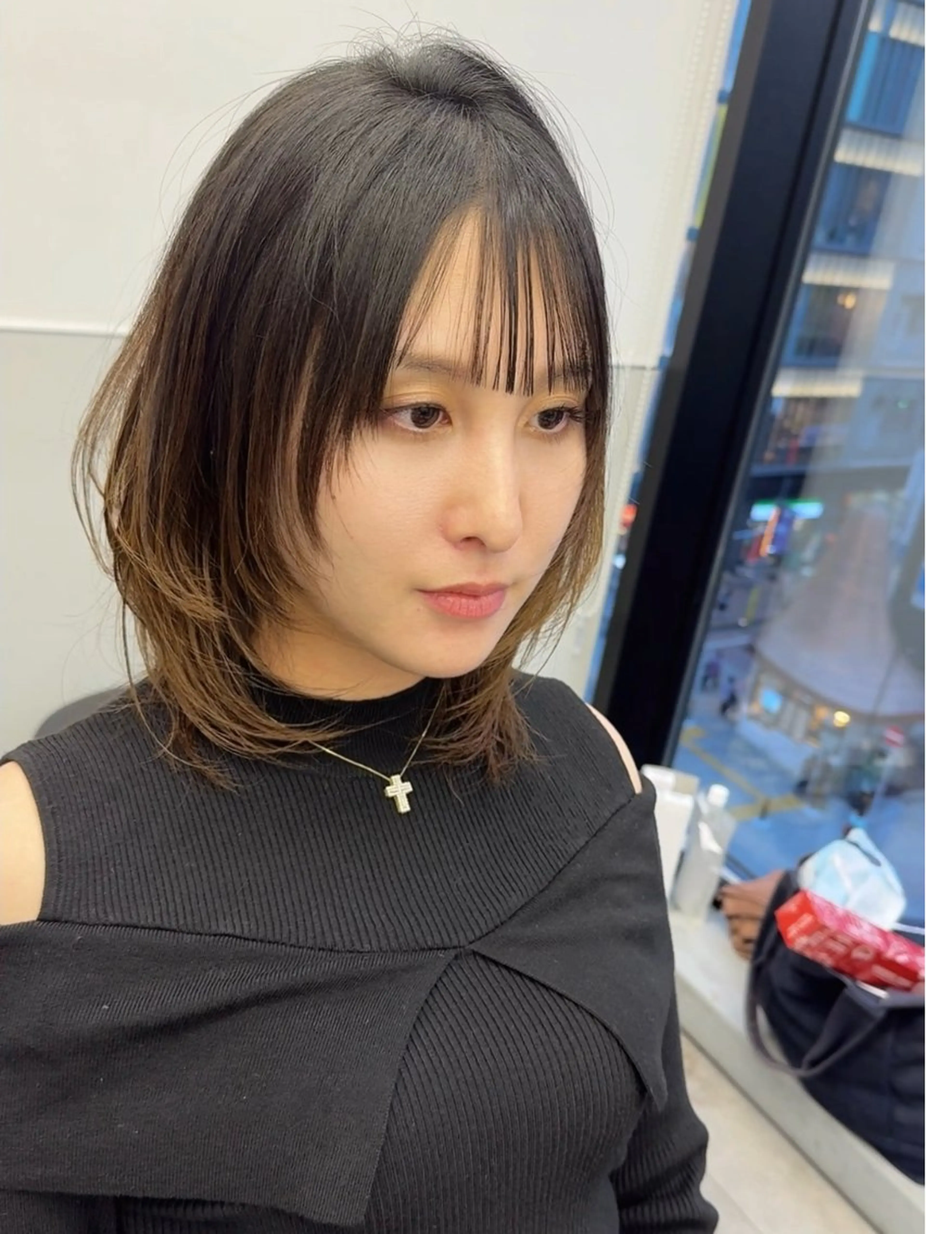 ミディアム 韓国風ヘア レイヤーカット トリートメント ワンホンヘア GO TODAY シェアサロン 町田店所属・韓国ヘア🇰🇷 スズキのヘアスタイル