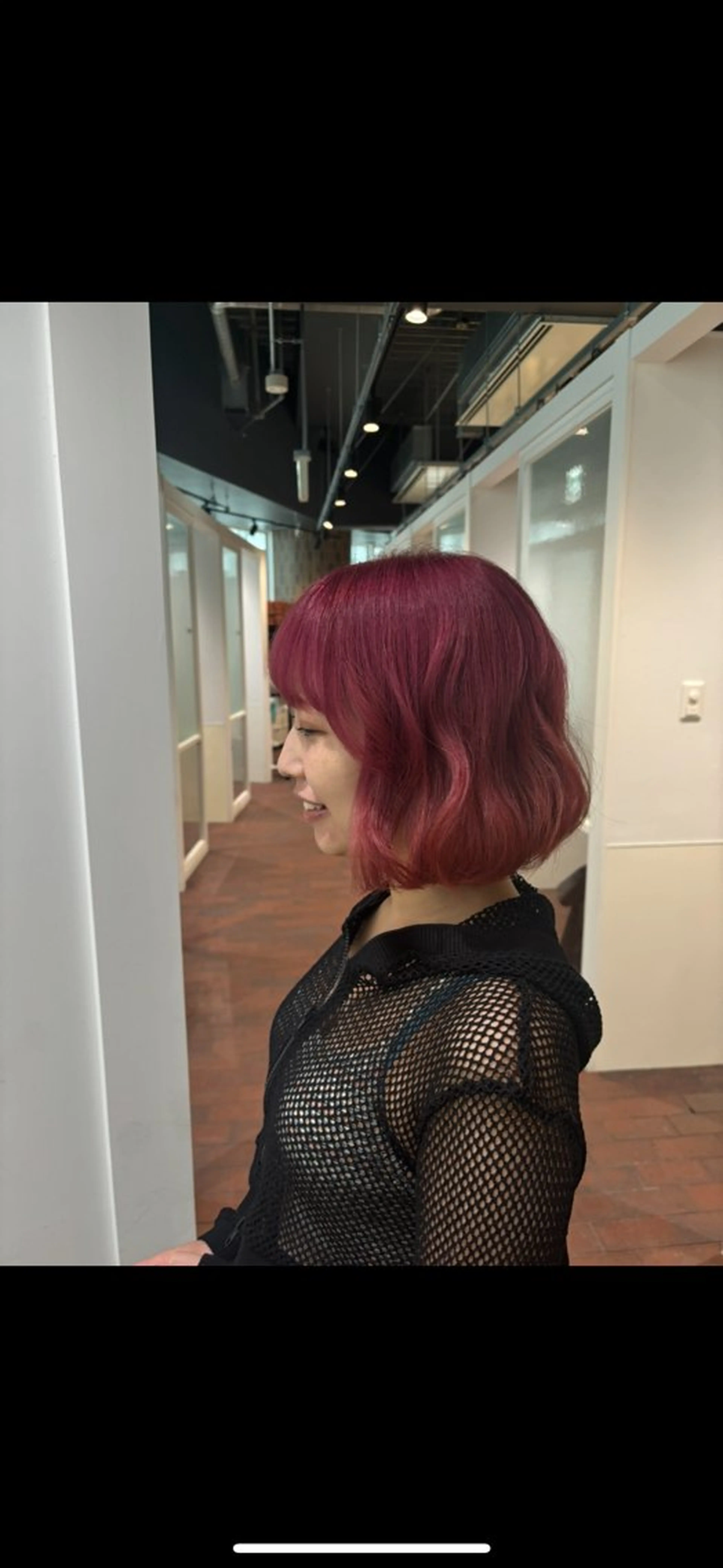 ミディアム カラー ブリーチ ピンクカラー ヘアカラー ショート／ミニボブ マンツーマン/マユコのヘアスタイル