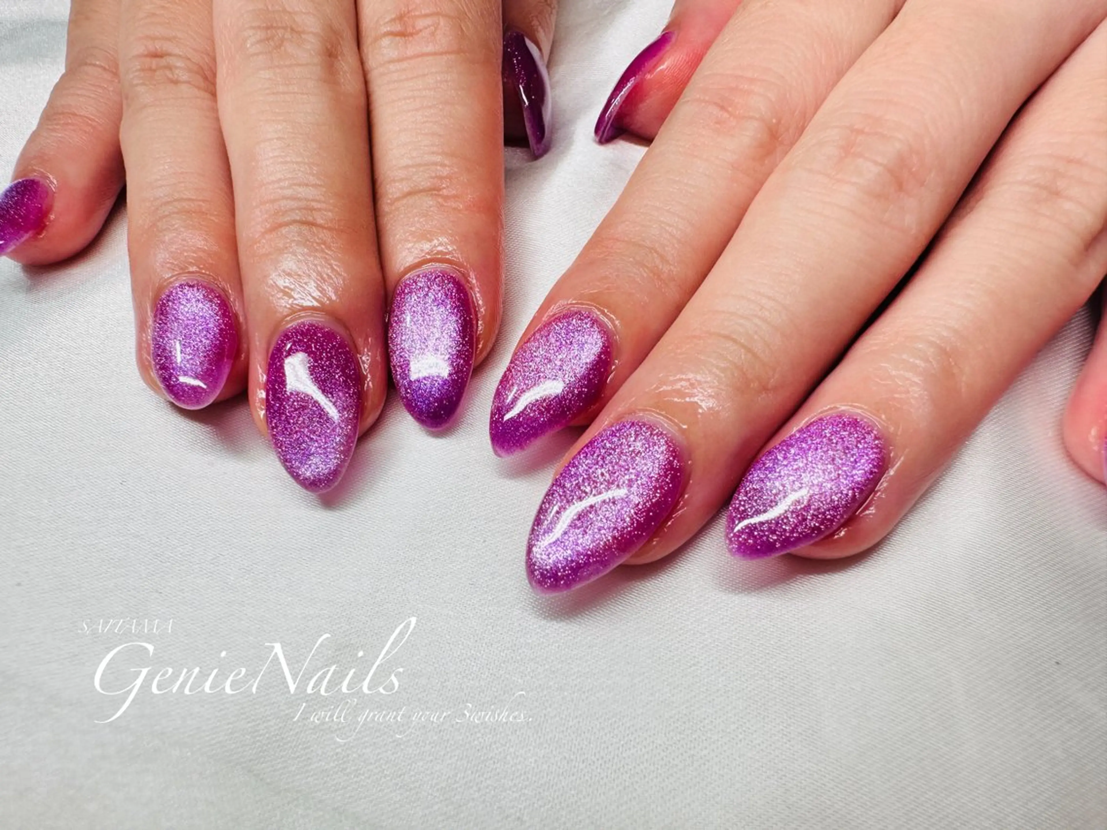 メンズ ネイル アートネイル 長さ出し 氷ネイル・うるうるネイル ロングネイル 持ち込み Genie Nailsのネイルデザイン