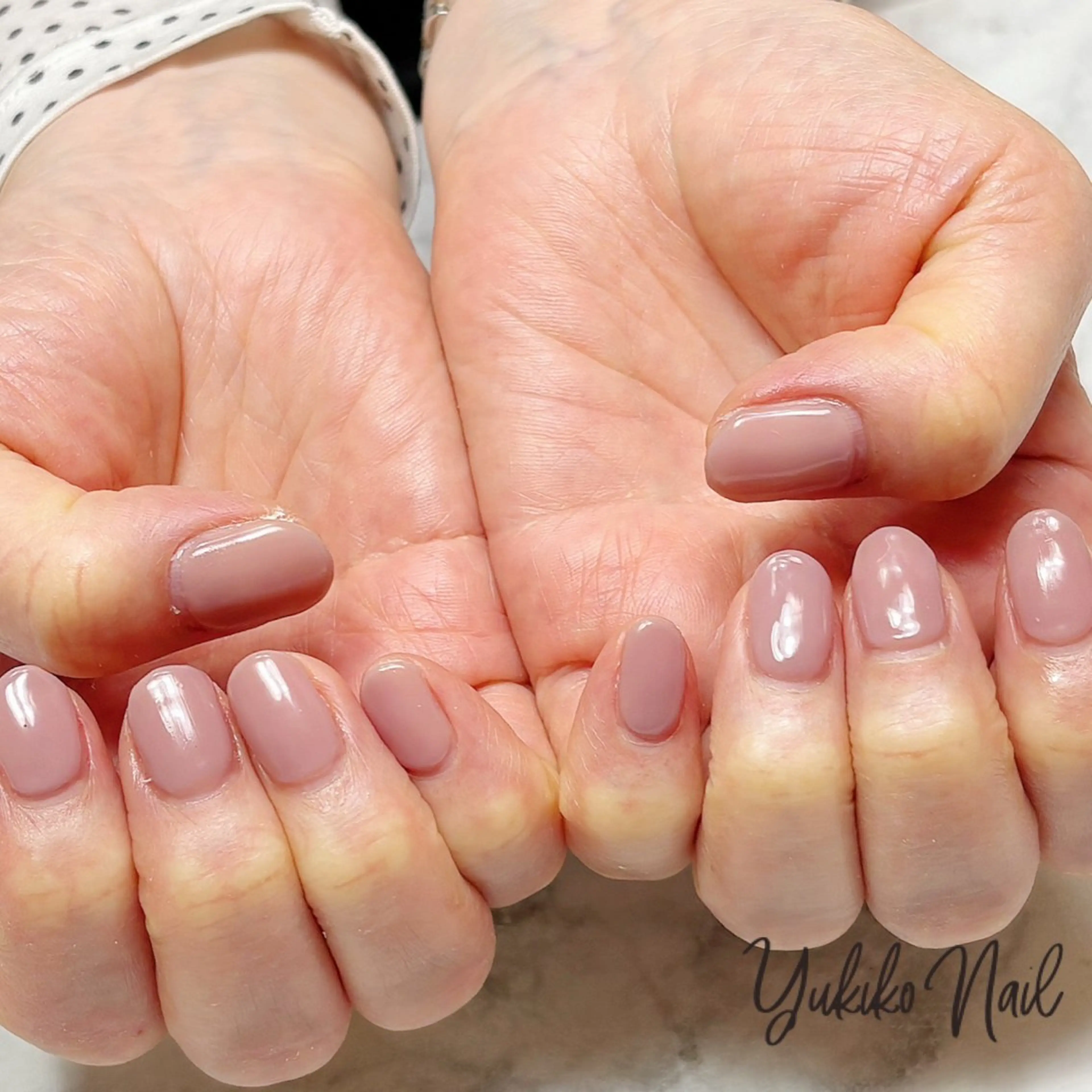 ネイル オフィスネイル ワンカラーネイル ピンク ハンドネイル ユキコ ネイルのネイルデザイン