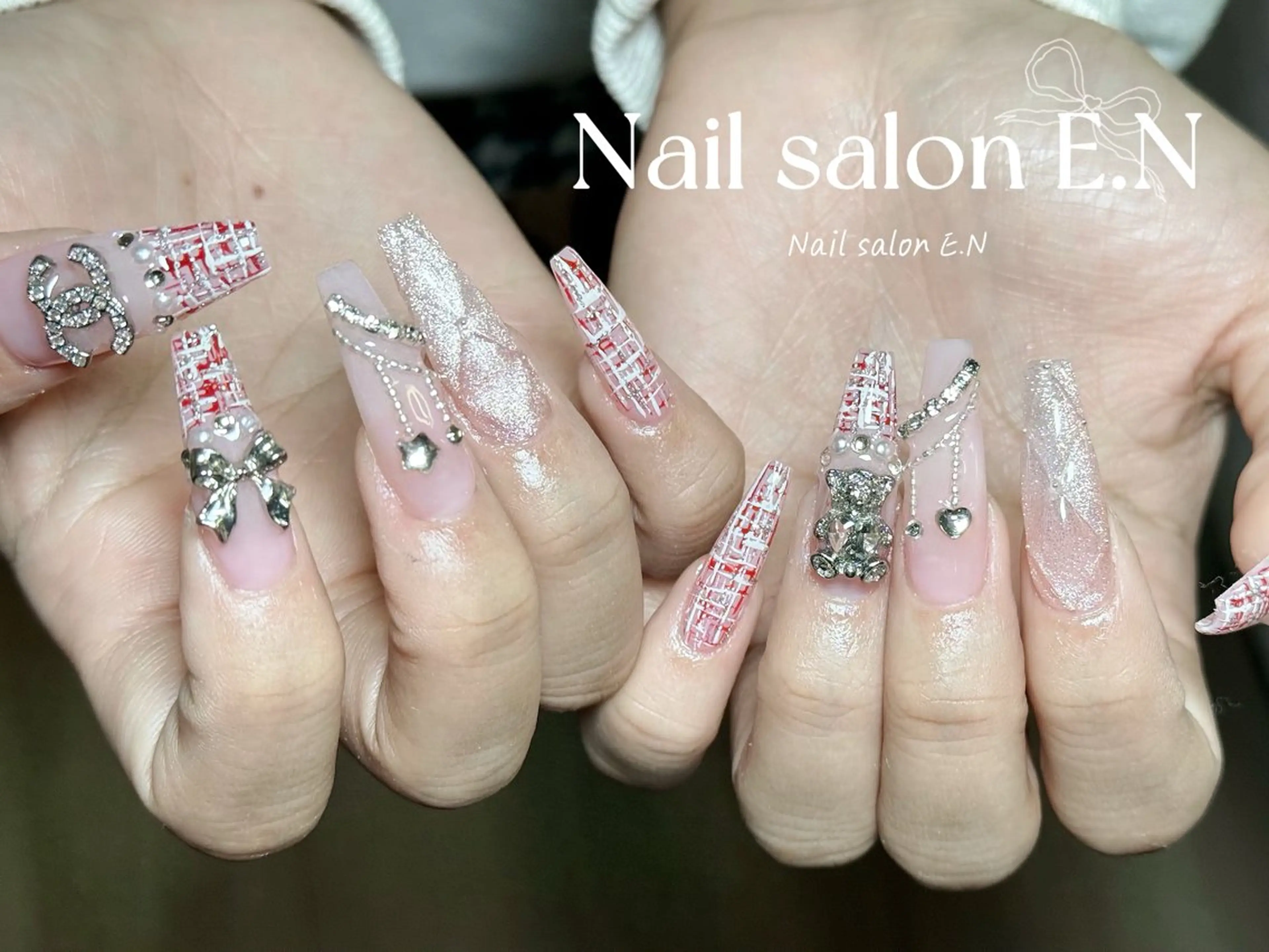 ネイル アートネイル オーロラネイル ブラウン クリアネイル フレンチネイル ハンドネイル E.N🦋 長さ出し/持ち込みのネイルデザイン