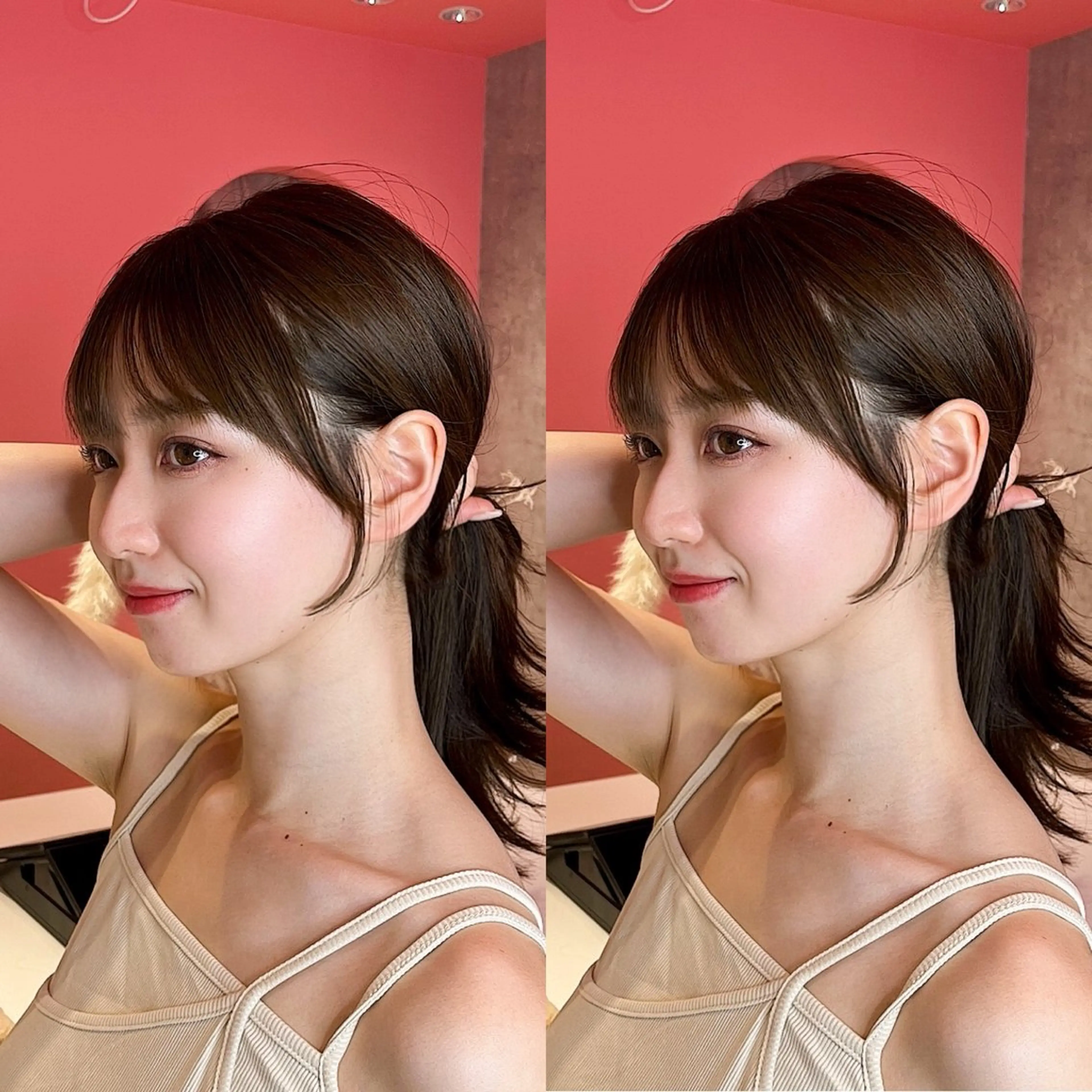 ミディアム カラー 山崎/ボブ縮毛矯正 レイヤー髪質改善のヘアスタイル