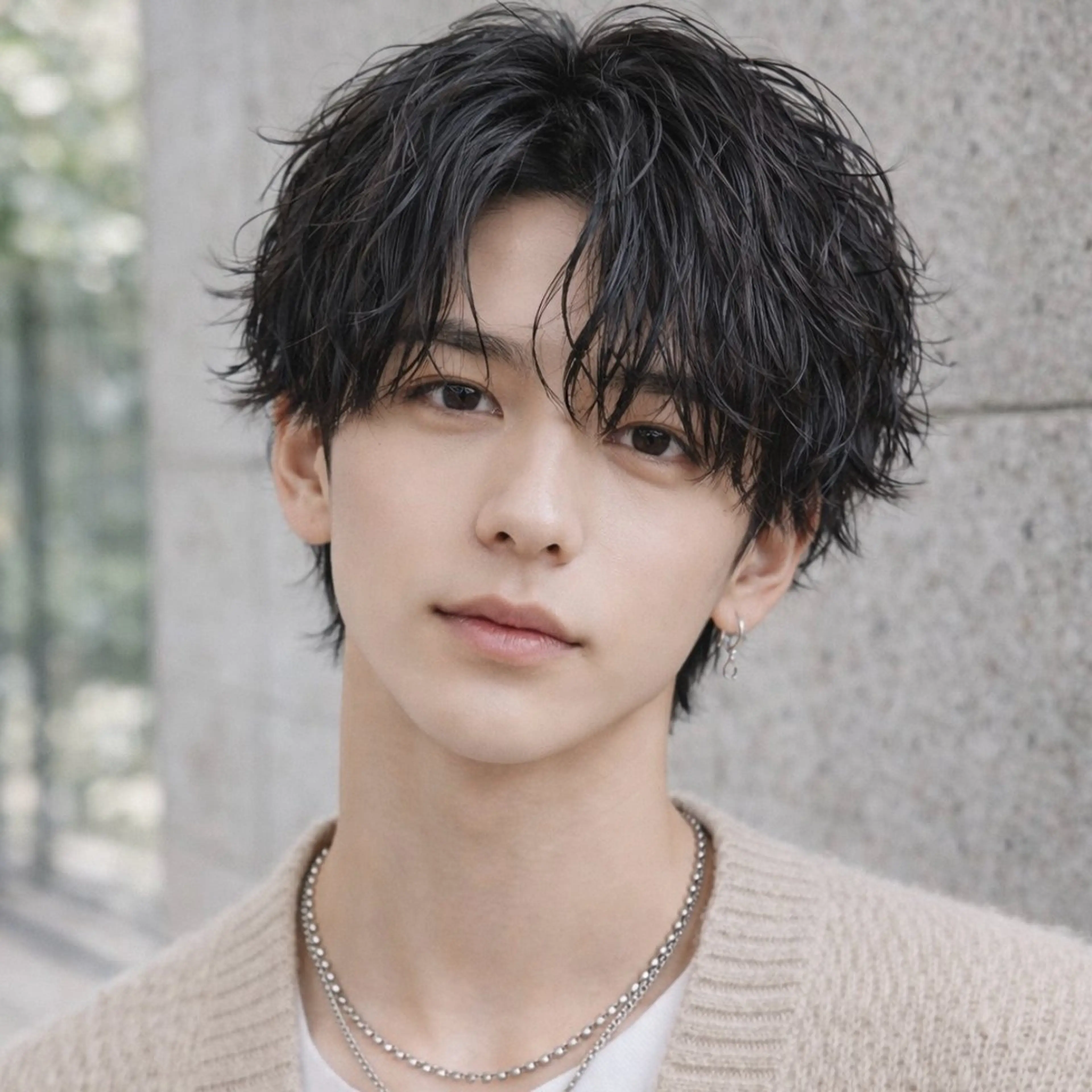 メンズ カット パーマ シャドウ/フェザー ニュアンスヘアメンズのヘアスタイル