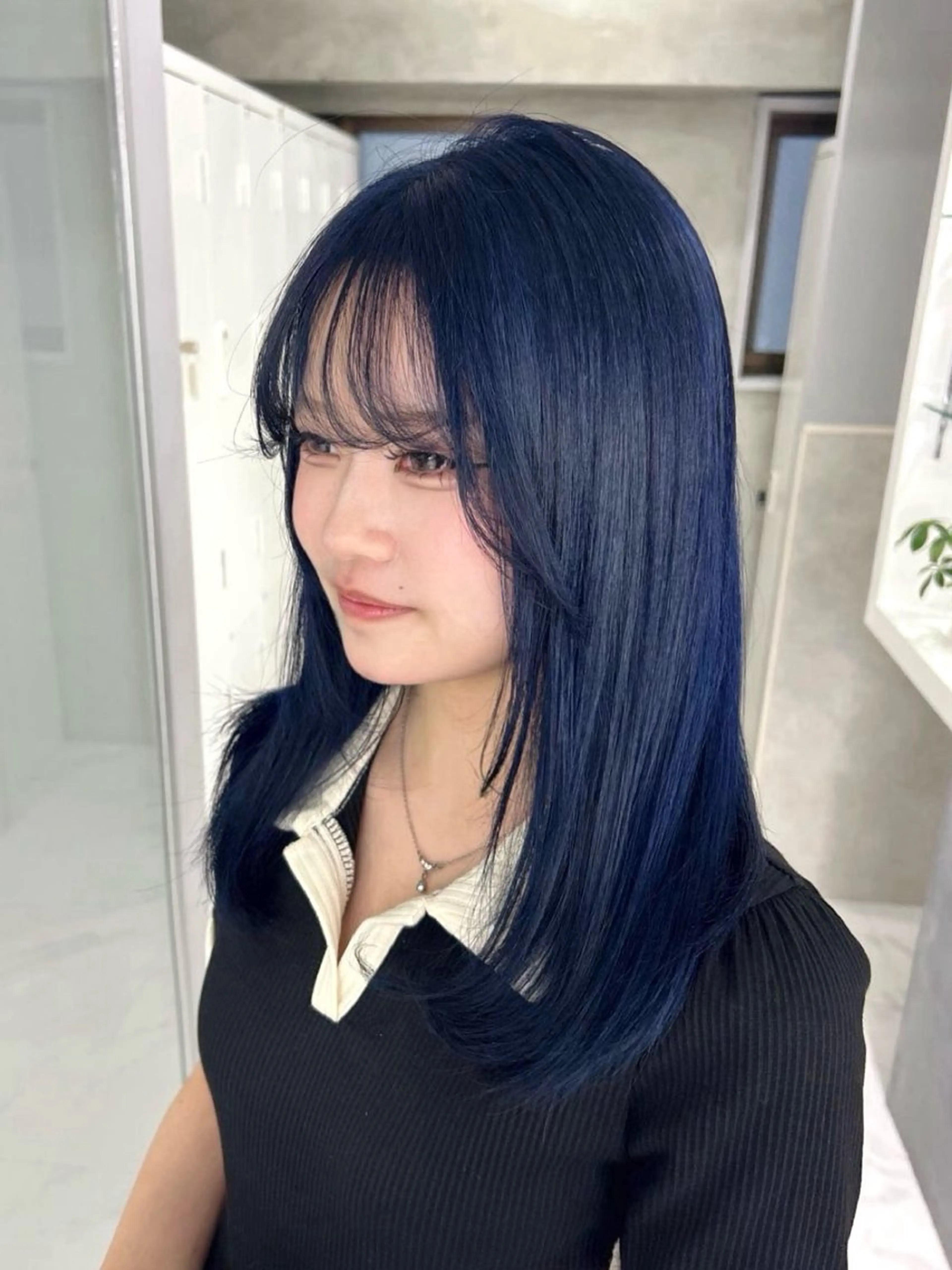 ミディアム カラー ブルーカラー ネイビーカラー カット ヘアカラー トリートメント shizuna/天神 /メンズ/ボブのヘアスタイル