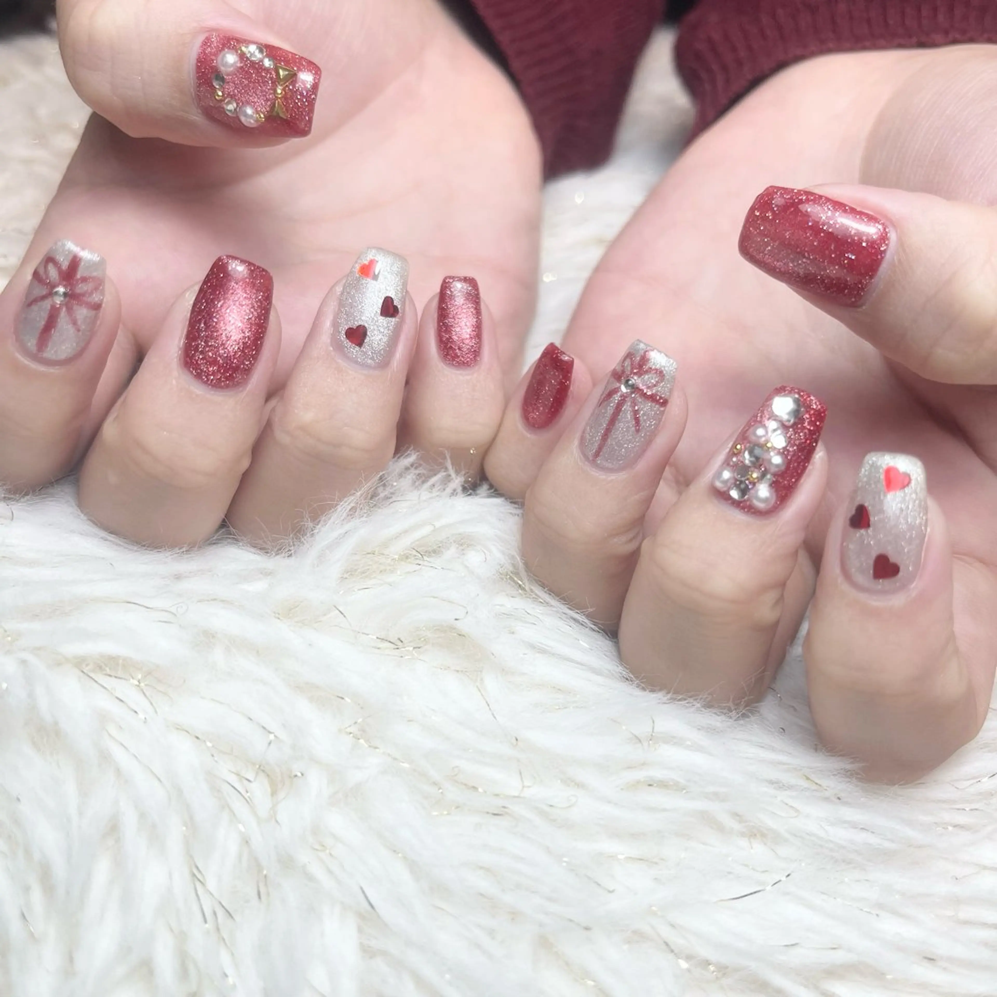 ネイル 冬ネイル クリスマス ハンドネイル salon de Tiara 碧のネイルデザイン