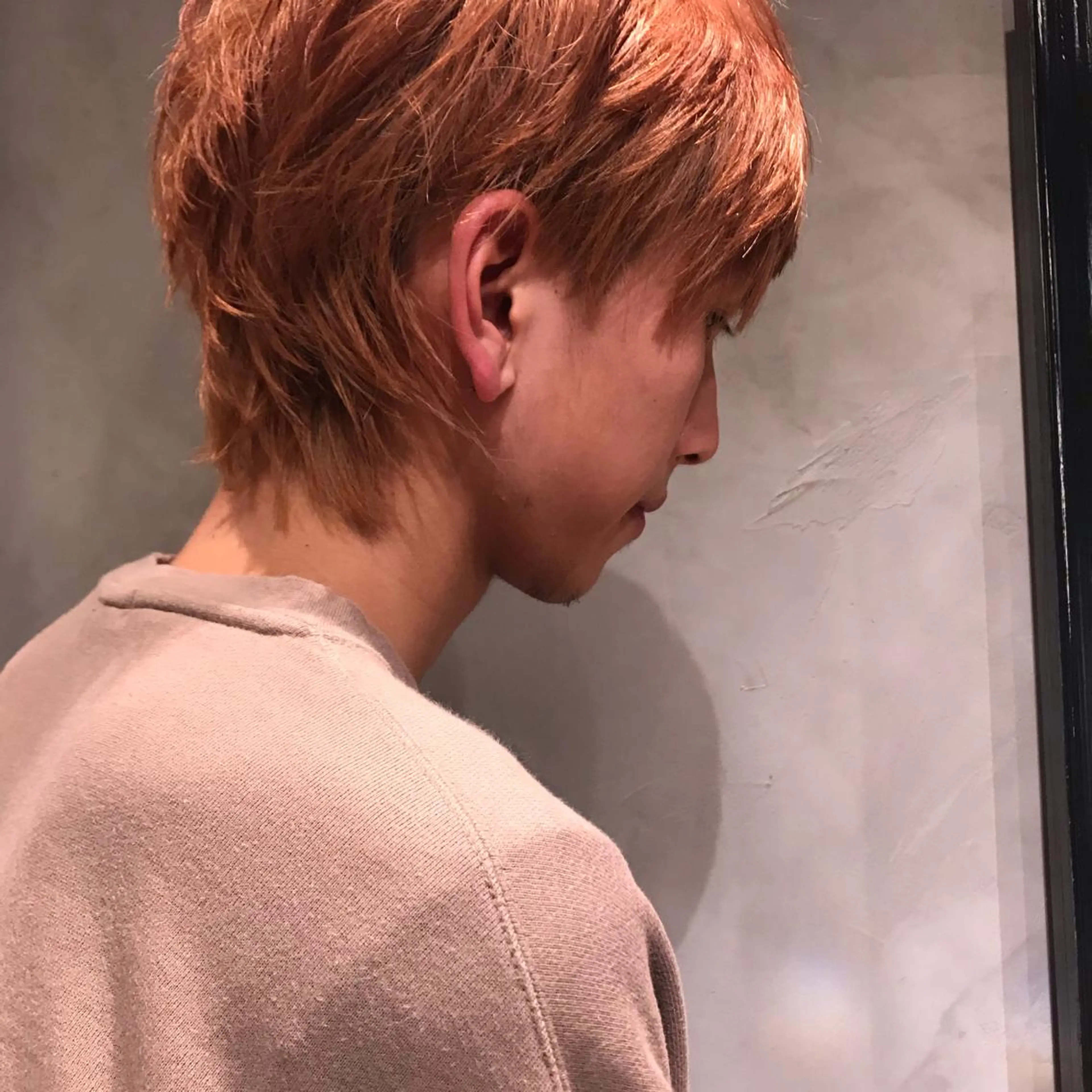 メンズ メンズショート メンズウルフカット ウルフカット カット トリートメント 柔らかブラウン/顔周 りレイヤー♡ユウシのヘアスタイル