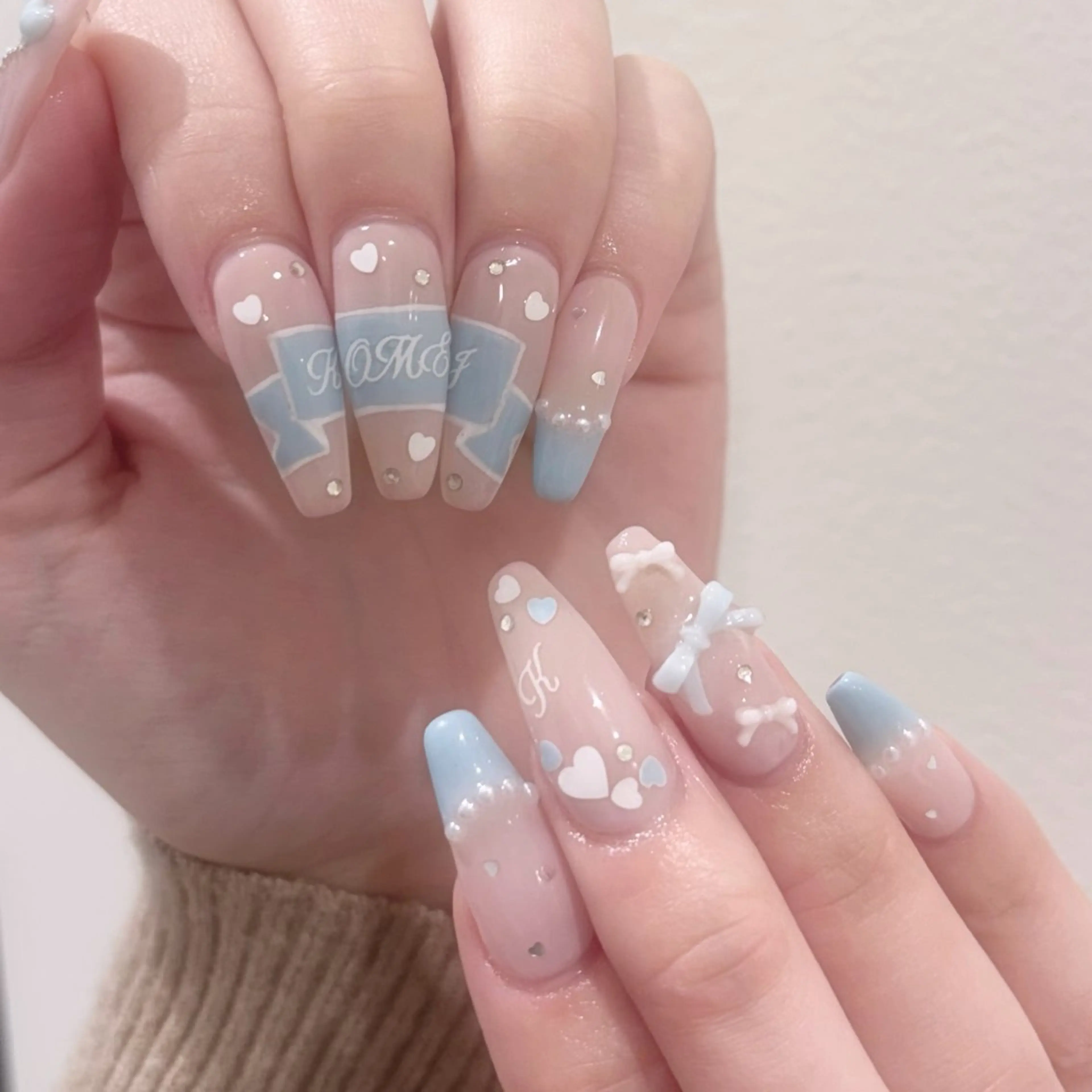 ネイル リボン モデル様募集中♡ Kokomi🍮のネイルデザイン