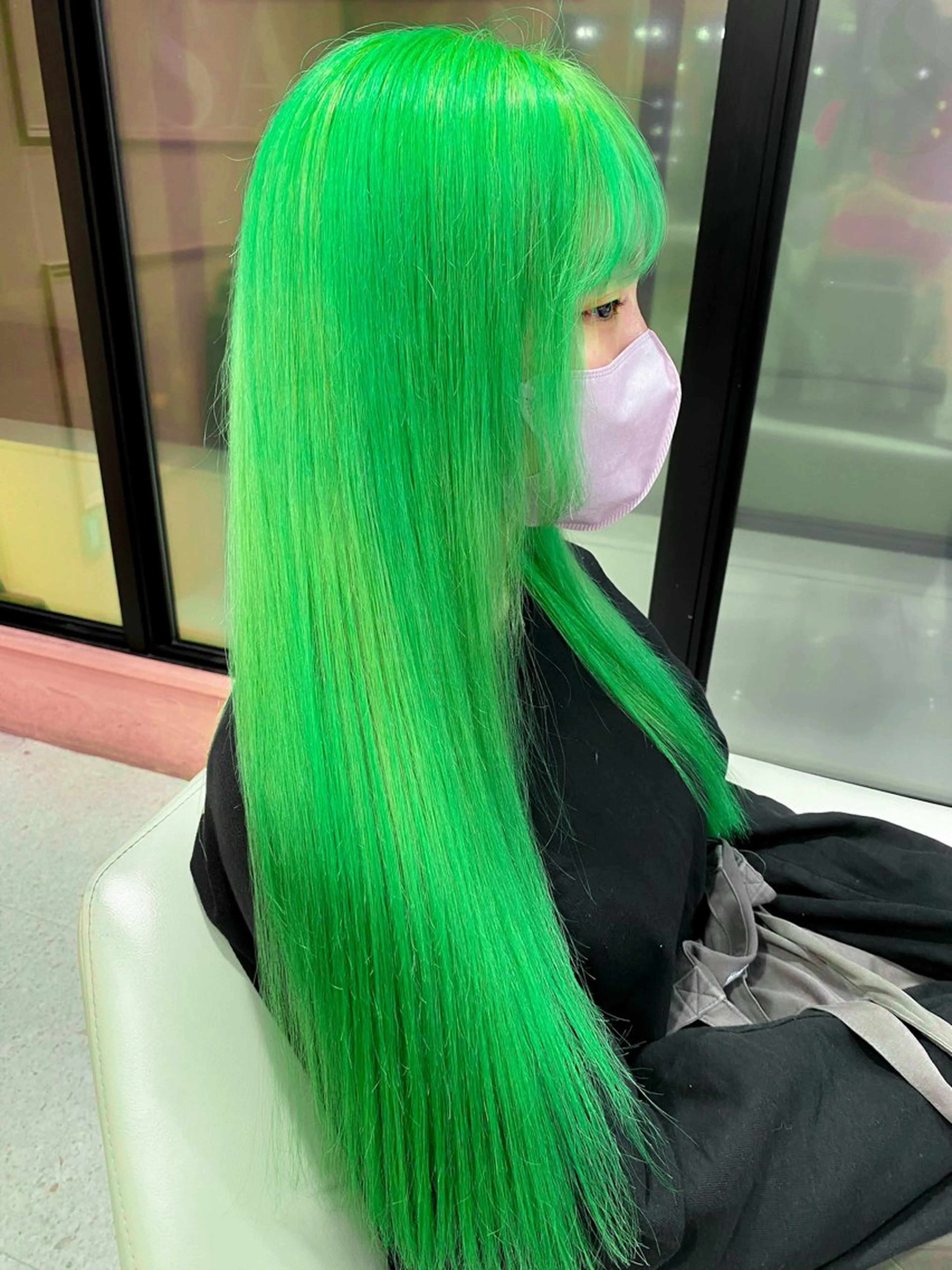 ロング カラー グラデーションカラー ハイトーンカラー 韓国風カラー ミント ミントグリーン ヘアカラー Chérie所属・Chérie 渋谷/カラーサロンのヘアスタイル