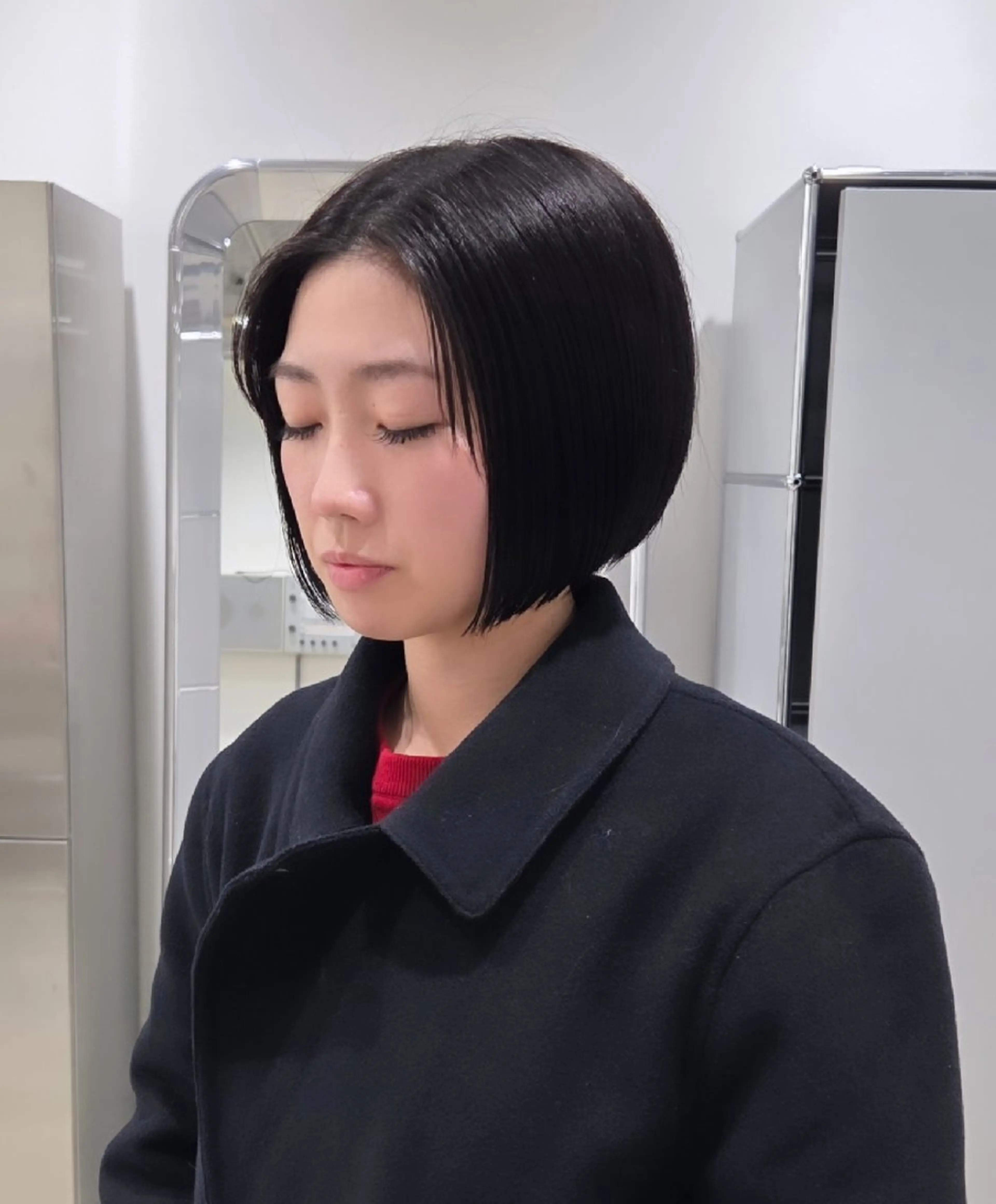 ショート 切りっぱなしボブ 前下がりボブ ボブレイヤー ボブ くびれヘア カット ill 天神大名所属・YOKUTO 前下りボブ/レイヤーのヘアスタイル