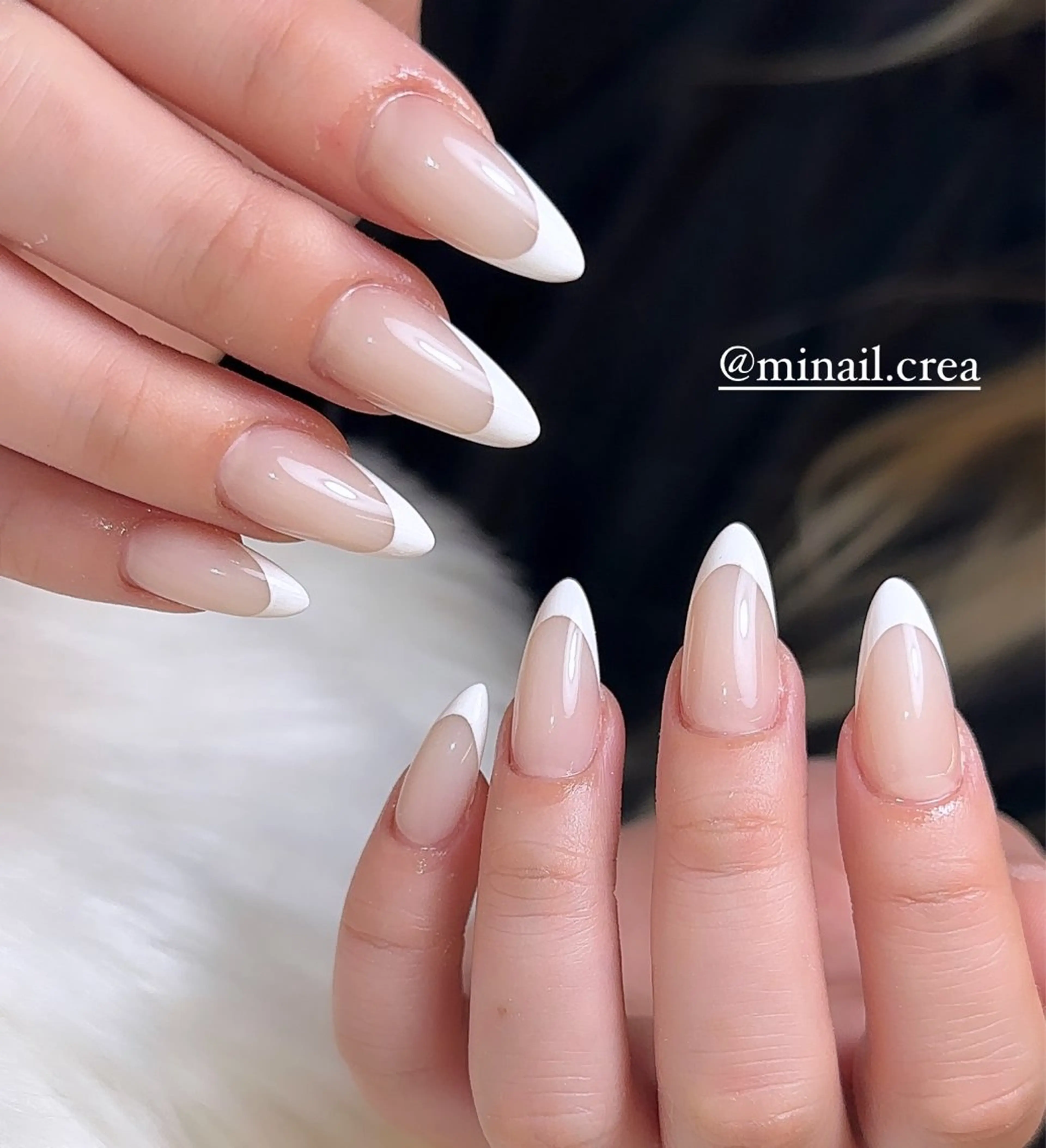 ネイル 長さ出し フレンチネイル ジェルネイル ロングネイル オフィスネイル ハンドネイル CRéA　-private nailsalon-所属・CReA nailのネイルデザイン