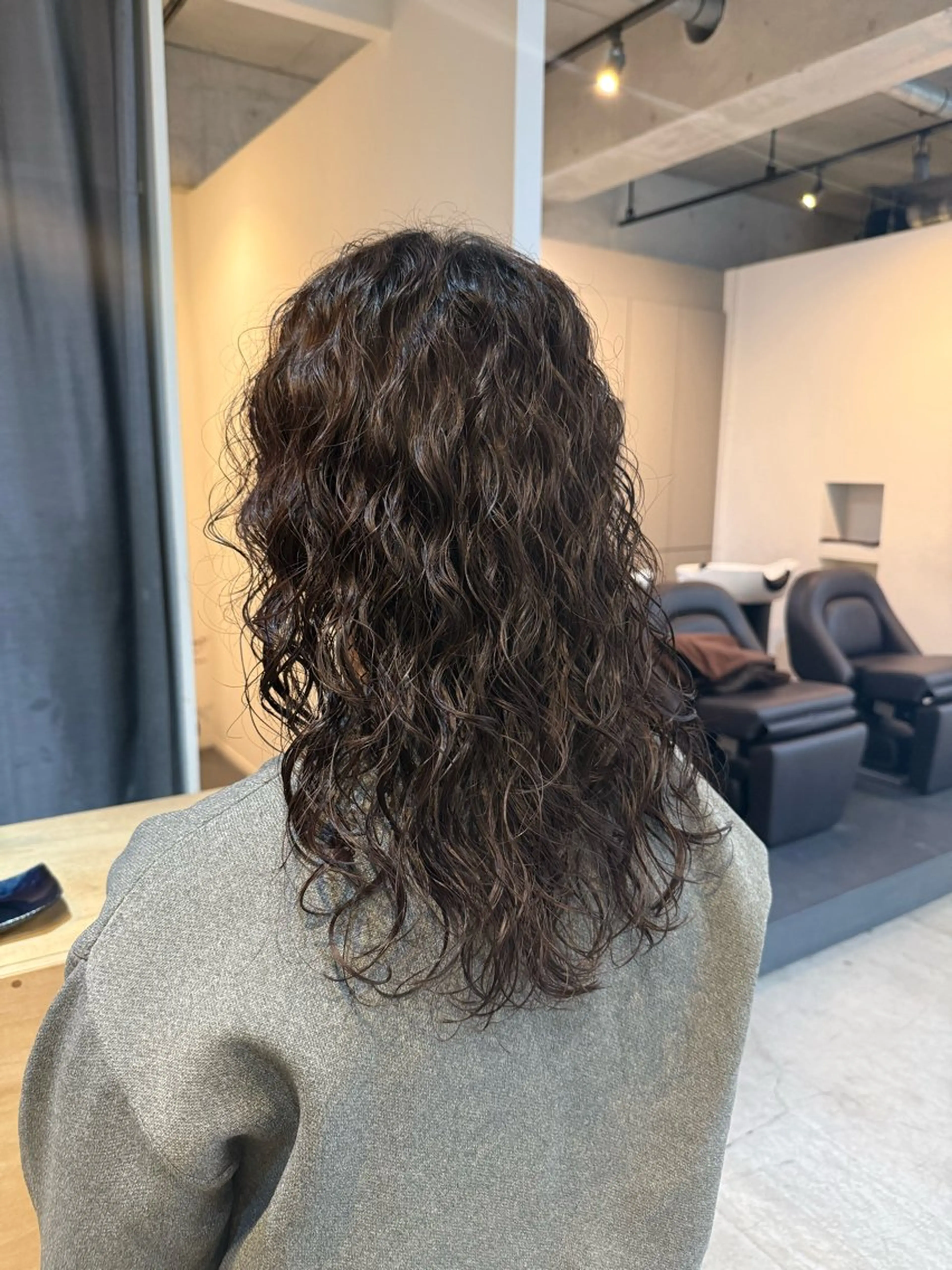 セミロング カット パーマ トリートメント デジタルパーマ ウェーブパーマ/神野のヘアスタイル