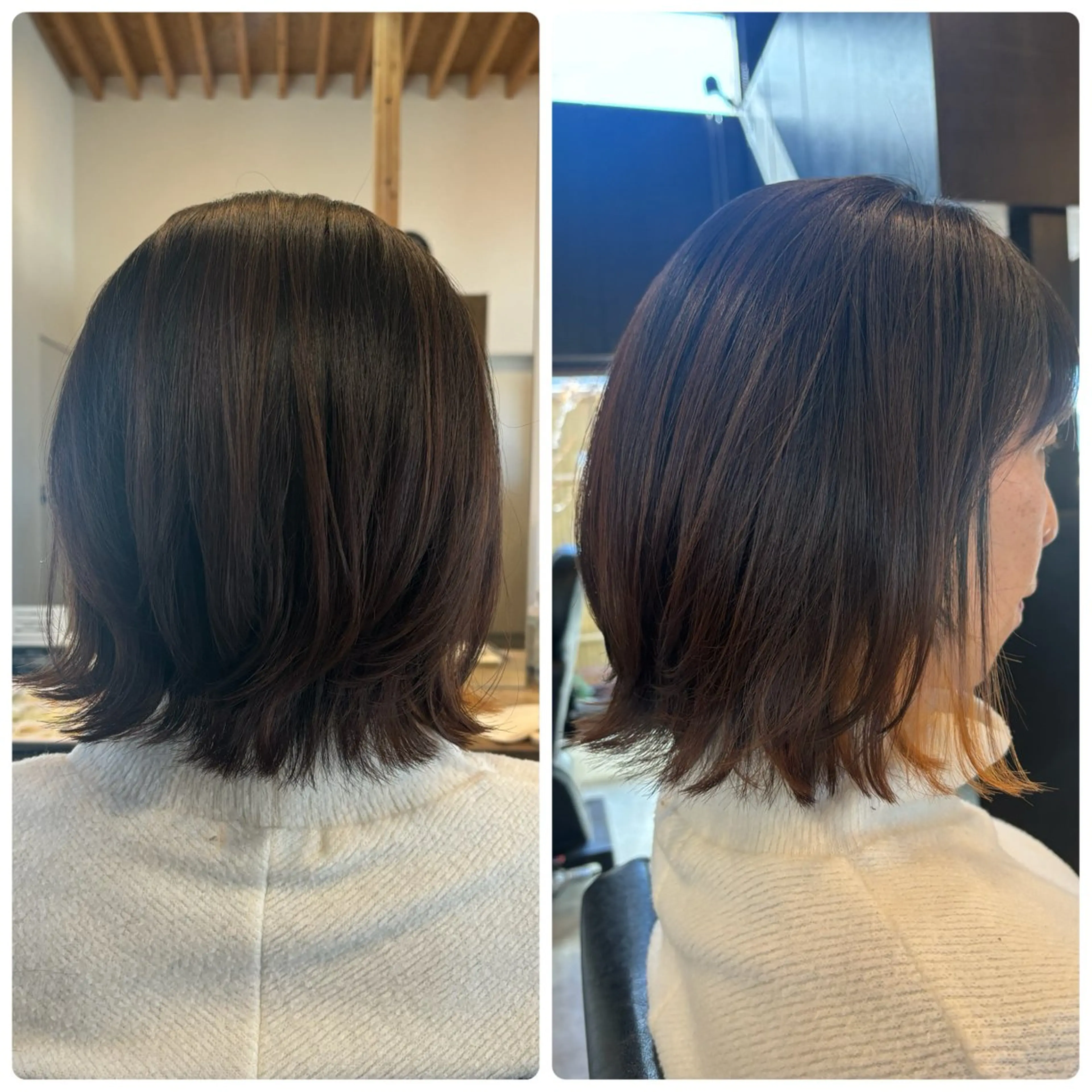 ミディアム ボブ くびれヘア レイヤーカット Hair + Head spa en所属・髙草木 あさ菜のヘアスタイル