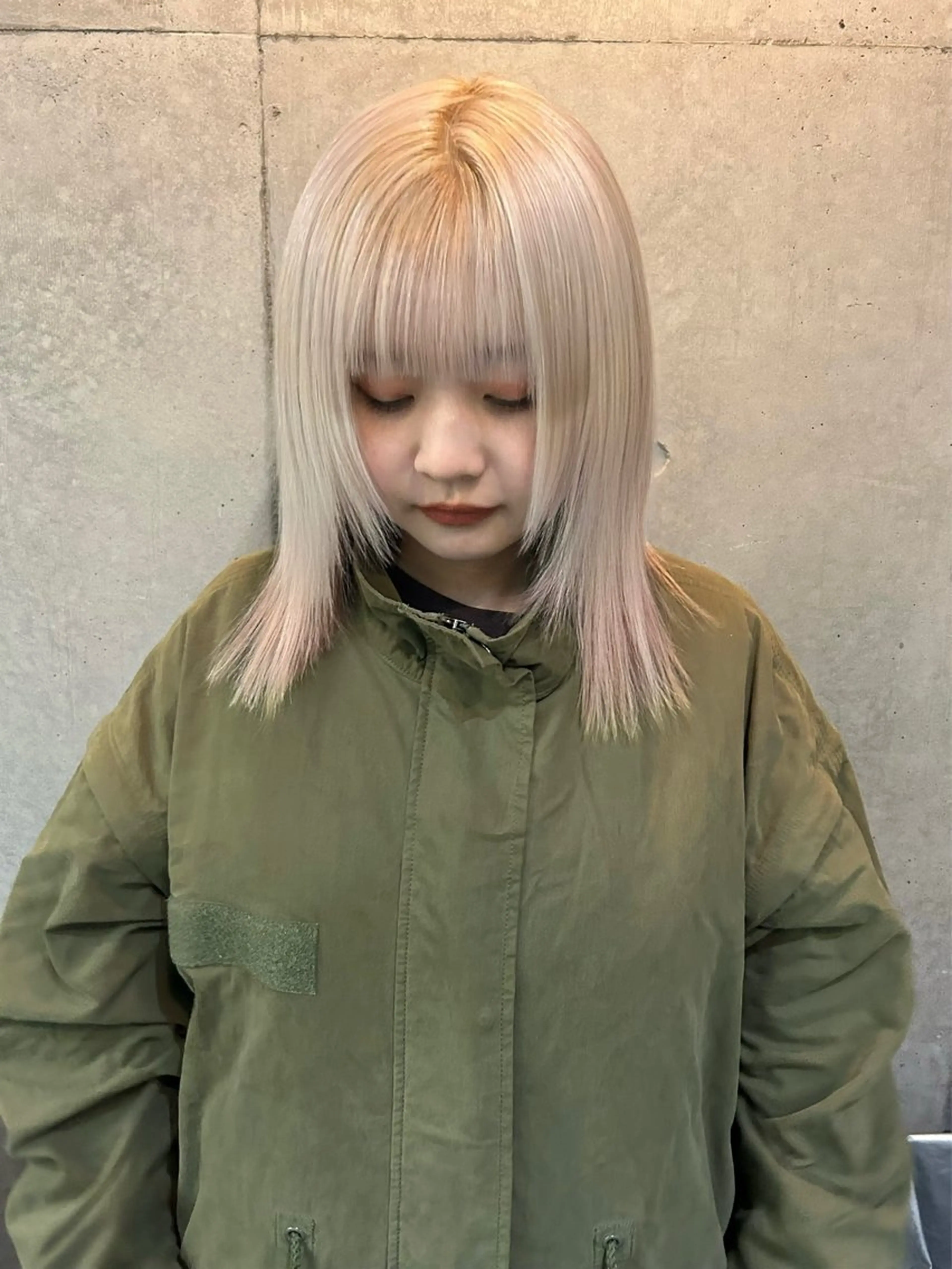 ミディアム カラー 韓国ヘア/ボブ/レ イヤー/ EMIRIのヘアスタイル