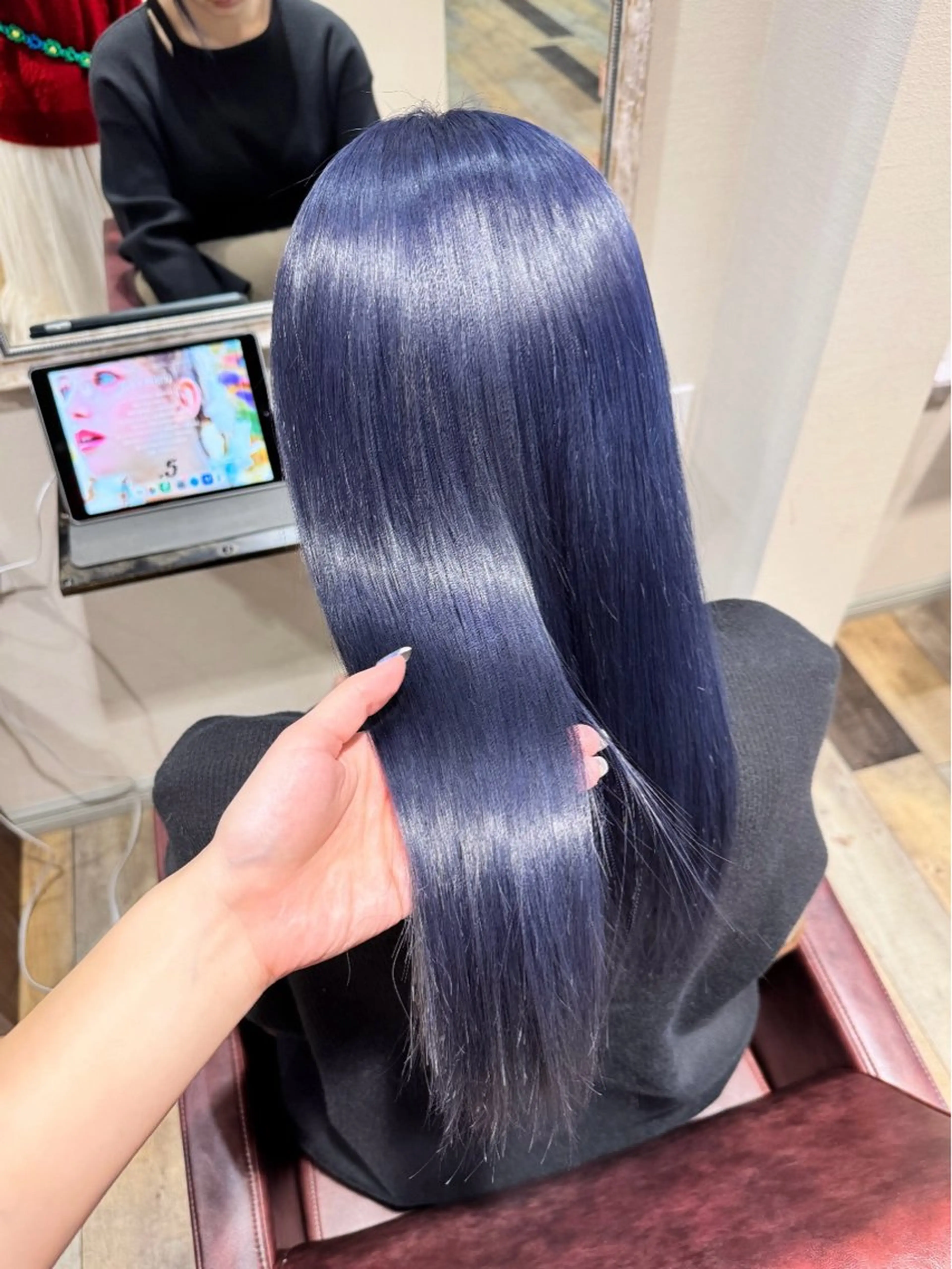 ロング カラー ヘアカラー トリートメント なつき/ 艶カラー/縮毛矯正のヘアスタイル