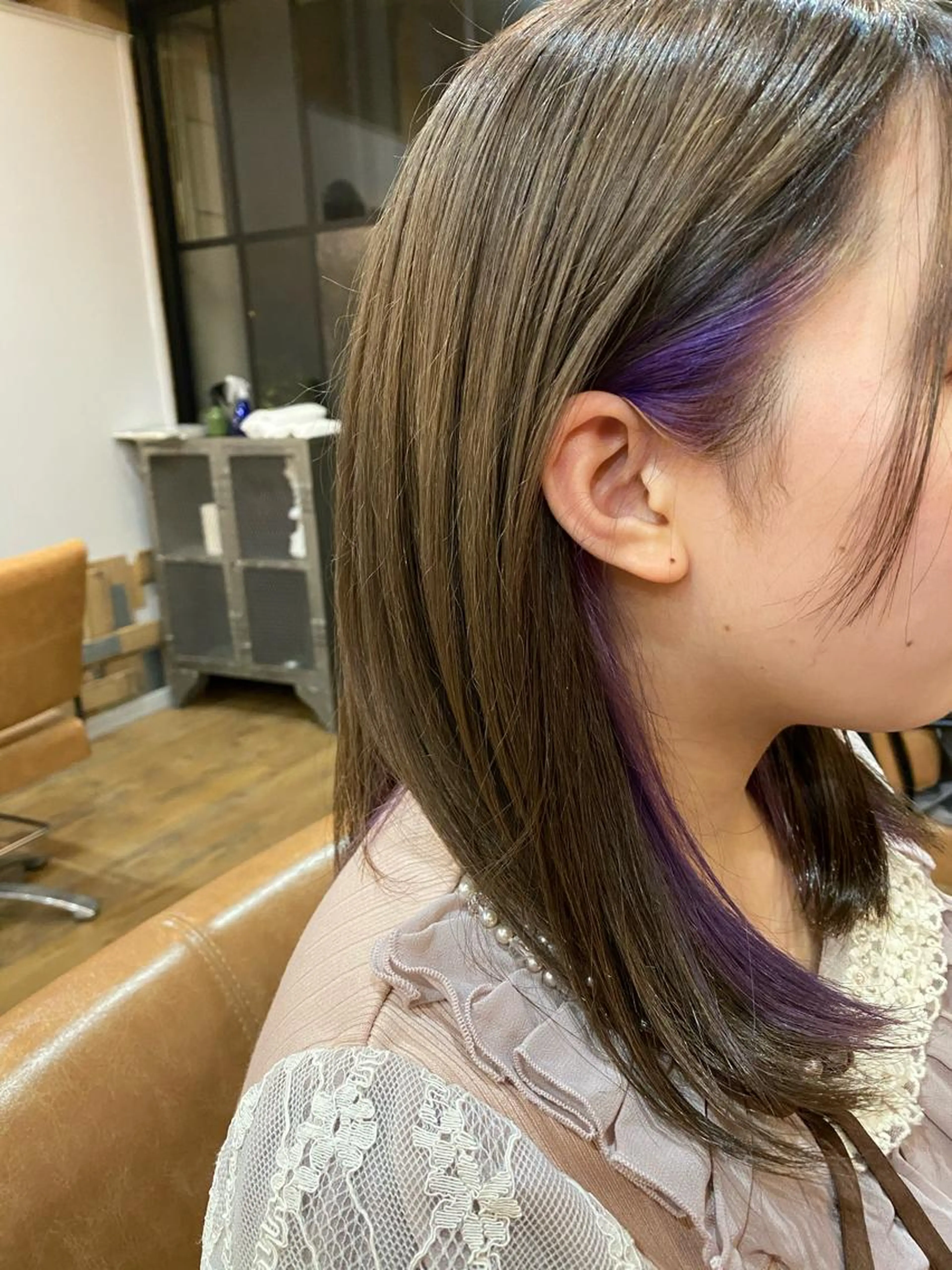 💓 こだわりカット&チラ見せがポイントイヤリングカラーと全体オンカラー&COREMEのトリートメント付き✂️の写真