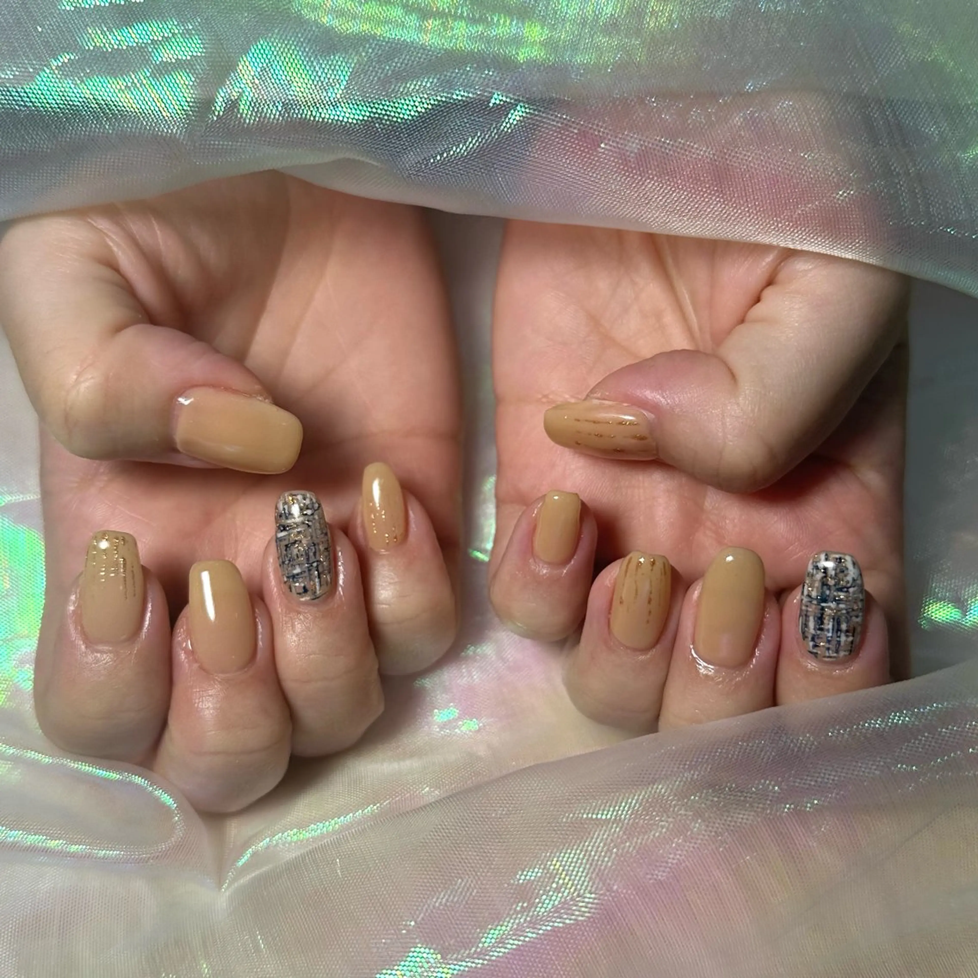 ネイル ツイードネイル ハンドネイル はあとねいる今池店 アリタのネイルデザイン