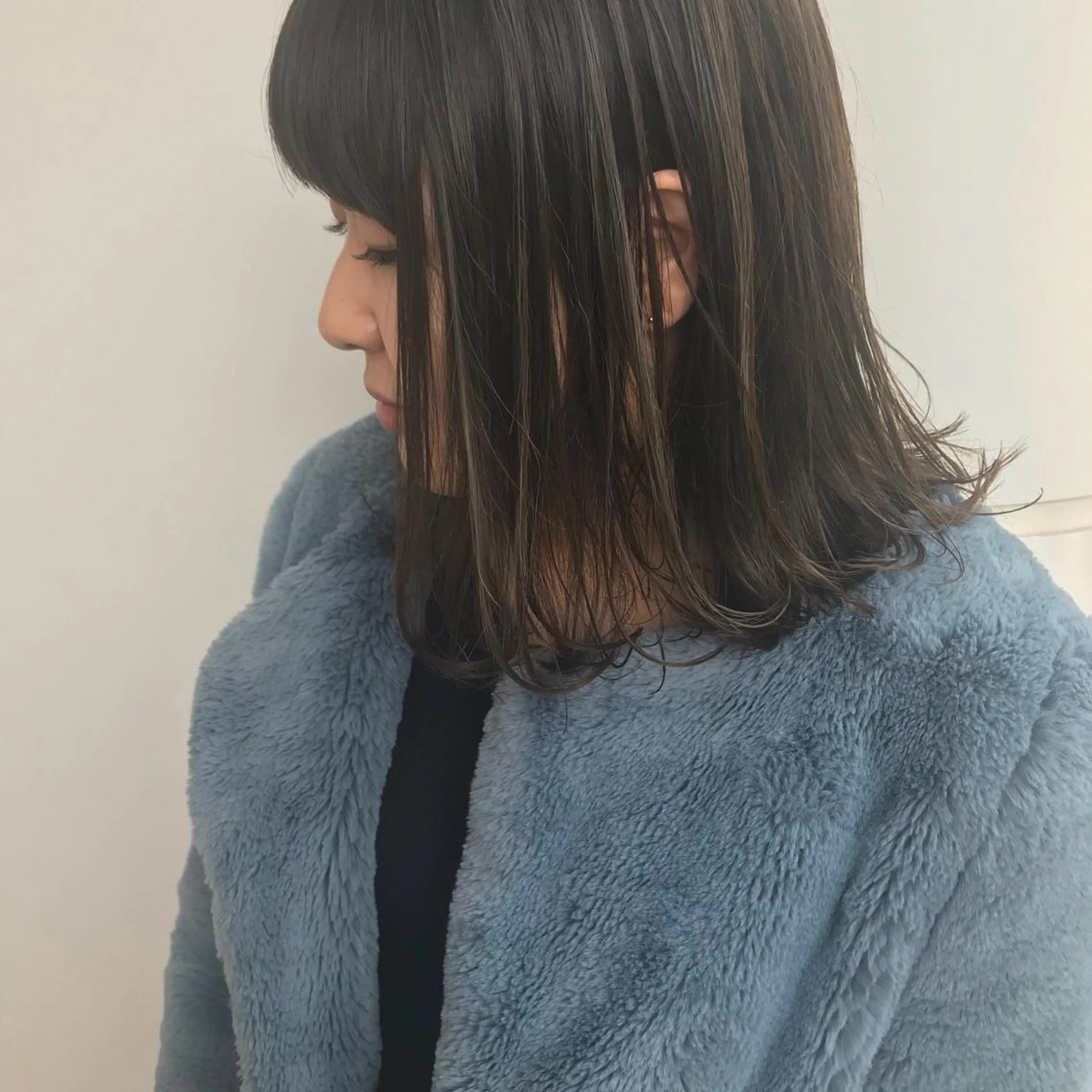 ミディアム カラー ハイライトカラー ハイライト ショート ボブ 梅田 木戸健人のヘアスタイル