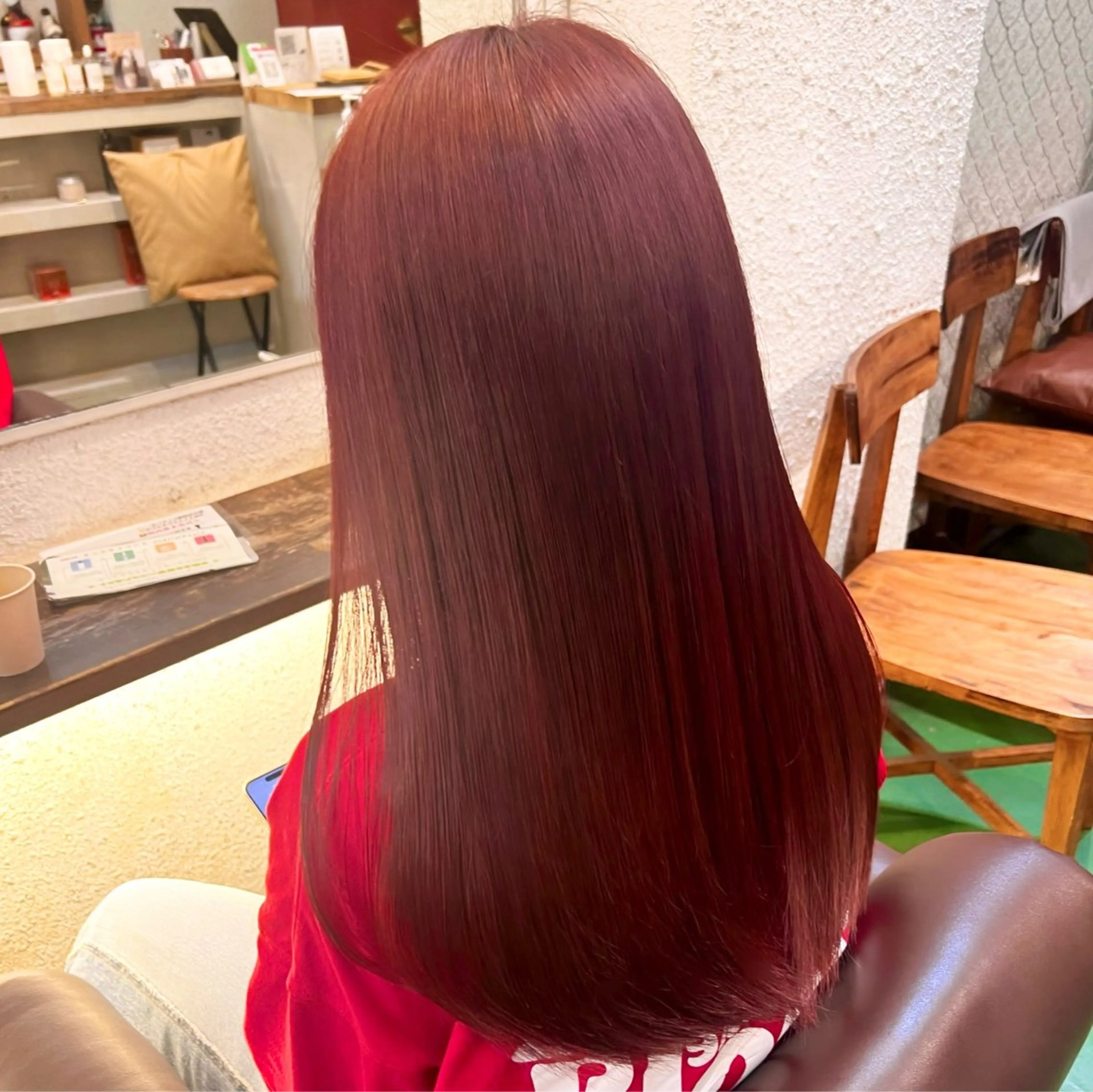 ロング カラー ブリーチ ブリーチなしカラー ピンクカラー 透明感/血色カラー/ 似合せレイヤー/ゆいのヘアスタイル