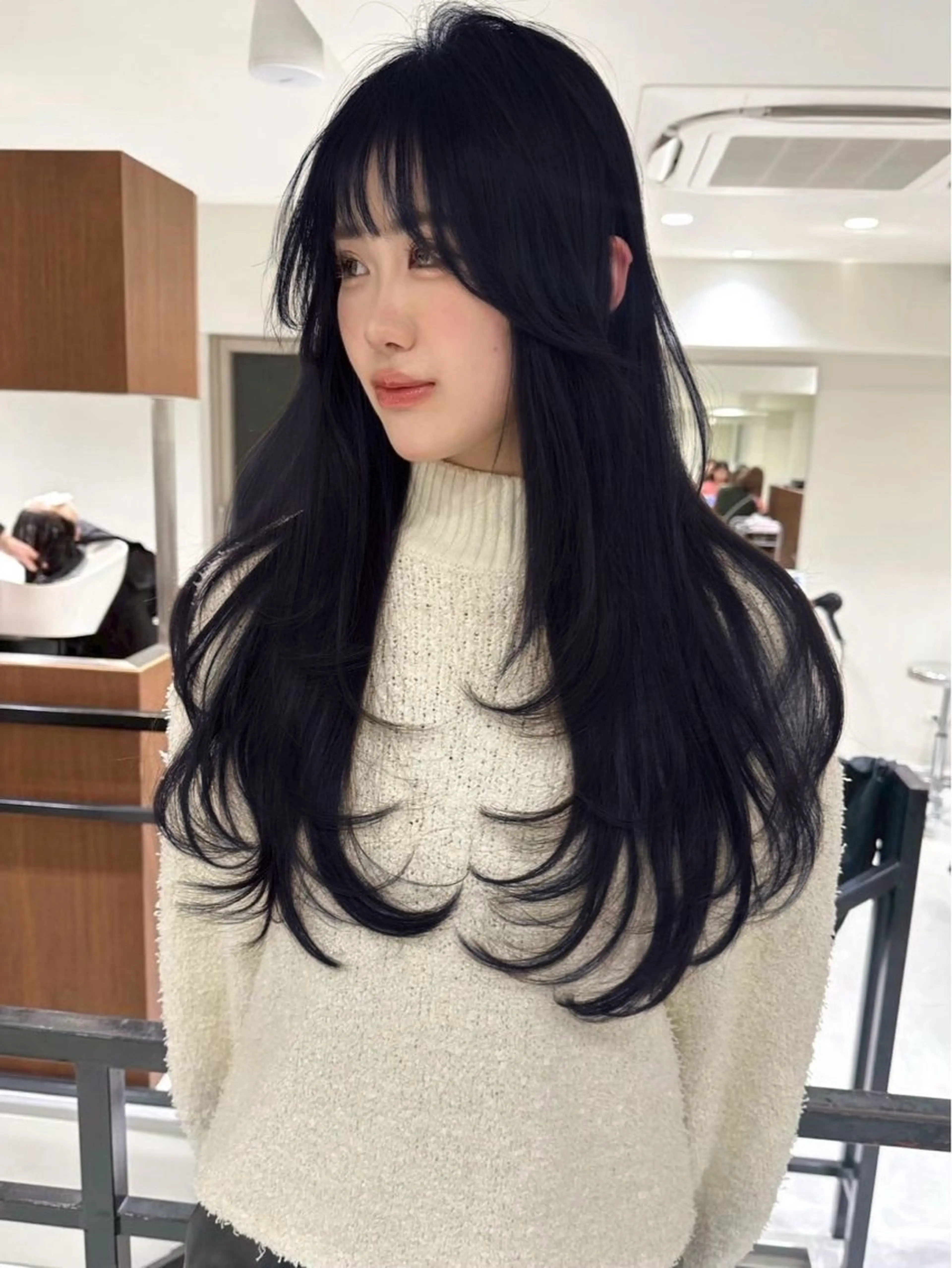 ロング カラー ヘアカラー トリートメント 韓国風/艶カラー/ 透明感/水野啓太のヘアスタイル