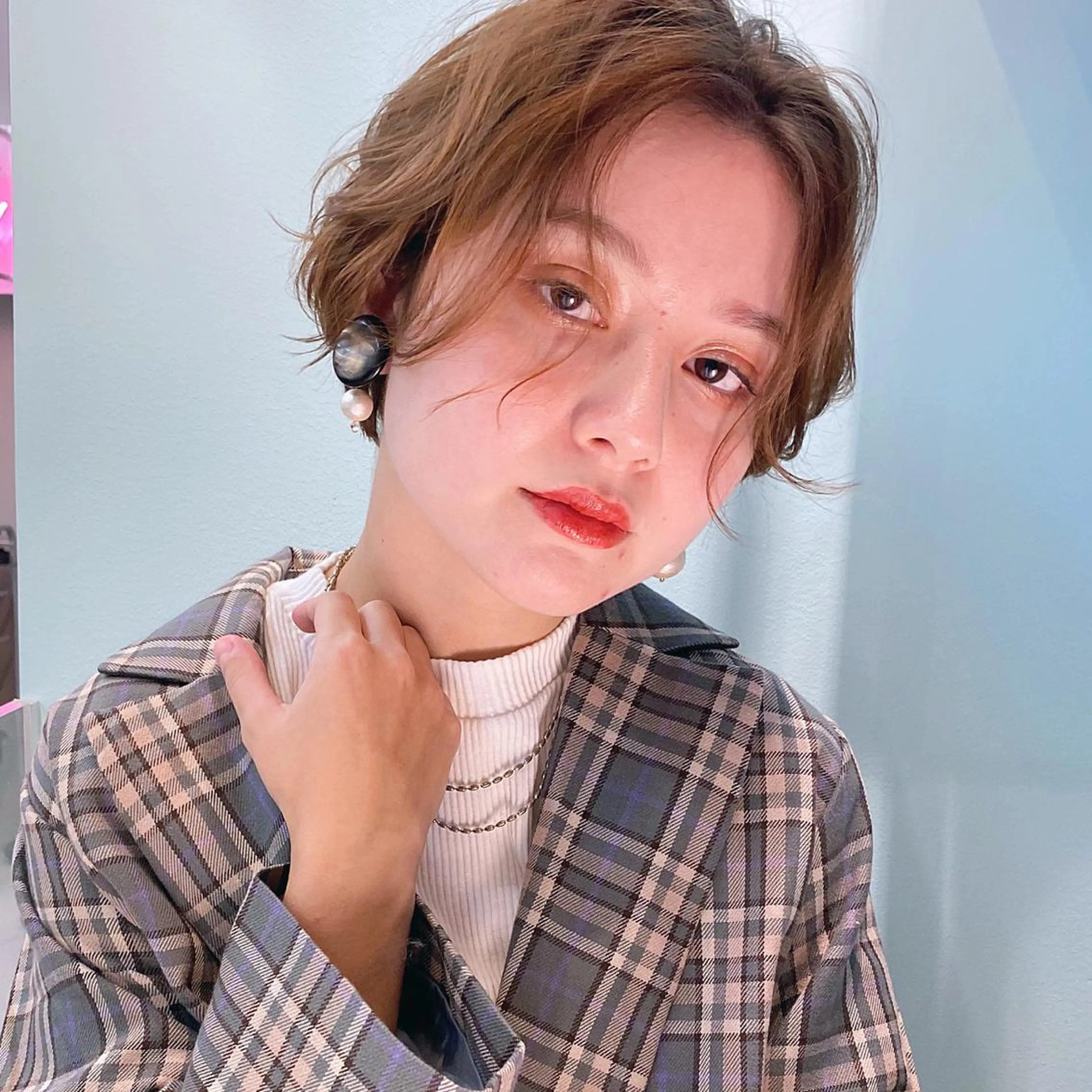 ショート カラー カット ヘアカラー トリートメント 岡野 静華のヘアスタイル