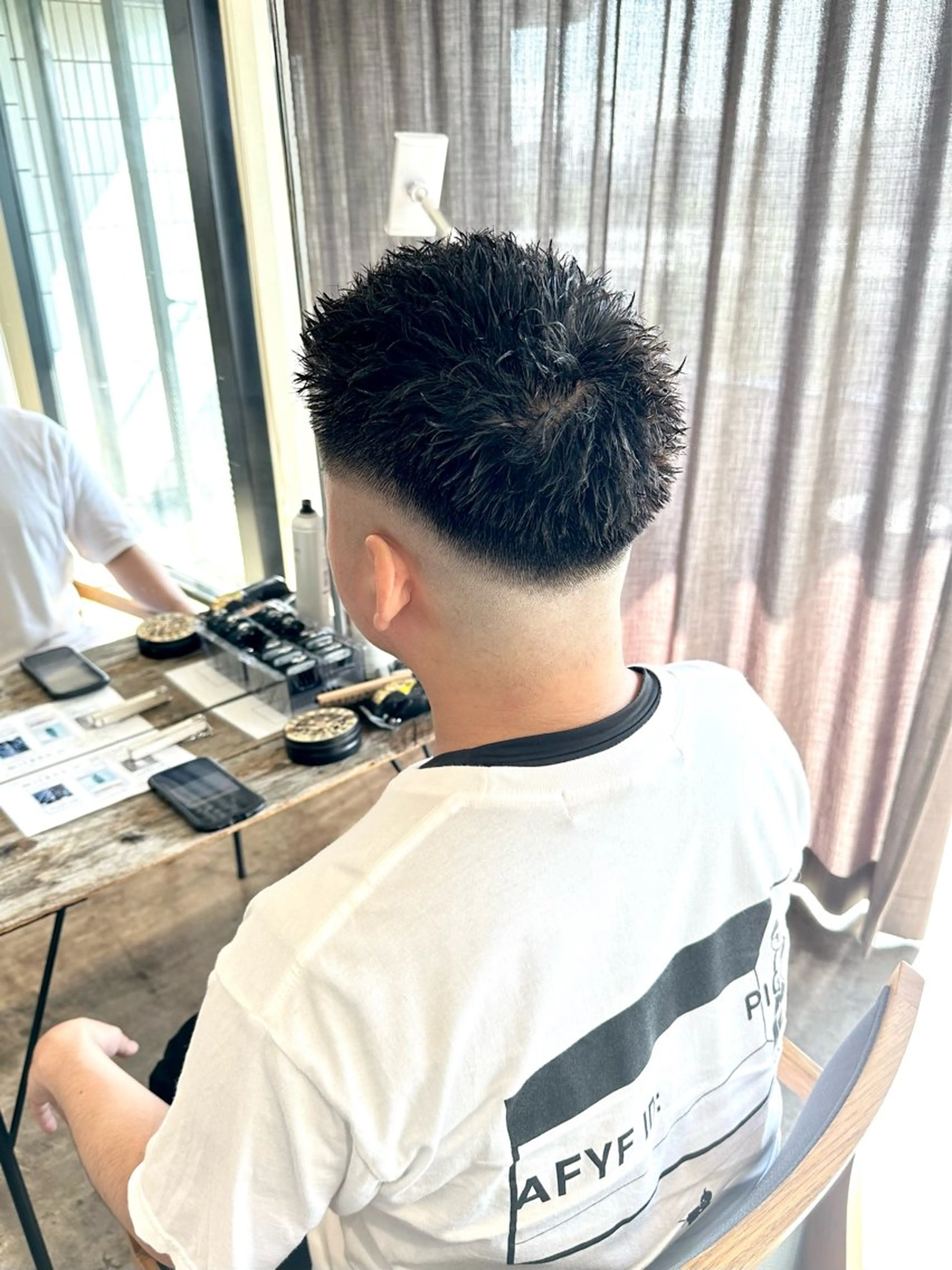 メンズ フェードカット メンズパーマ スキンフェード スパイキーショート メンズツイストパーマ カット 骨格補正施術/メンズ 専門美容師/YUYAのヘアスタイル