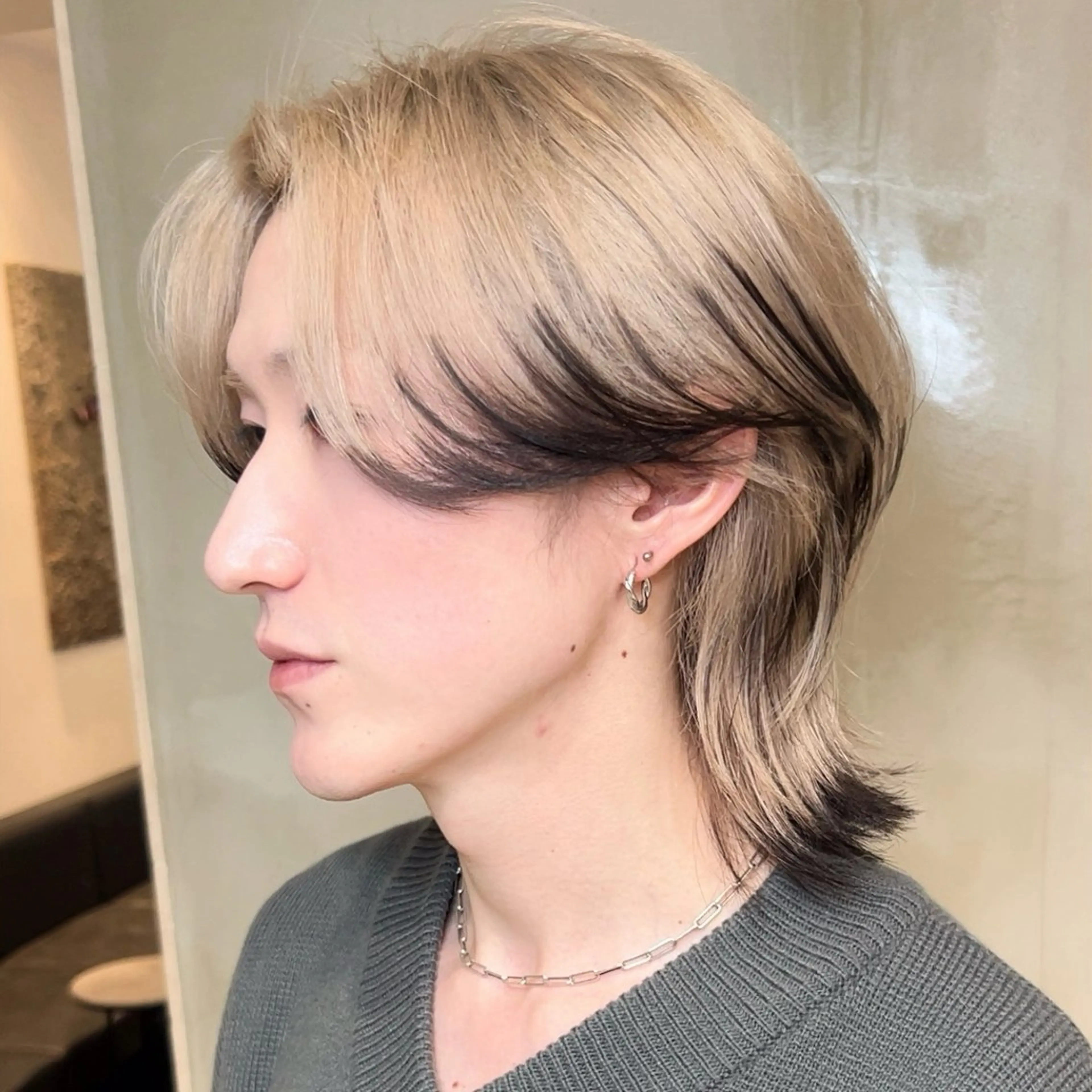 ミディアム カラー メンズ カット ヘアカラー 岡田大志🇰🇷 中/韓メンズヘアのヘアスタイル