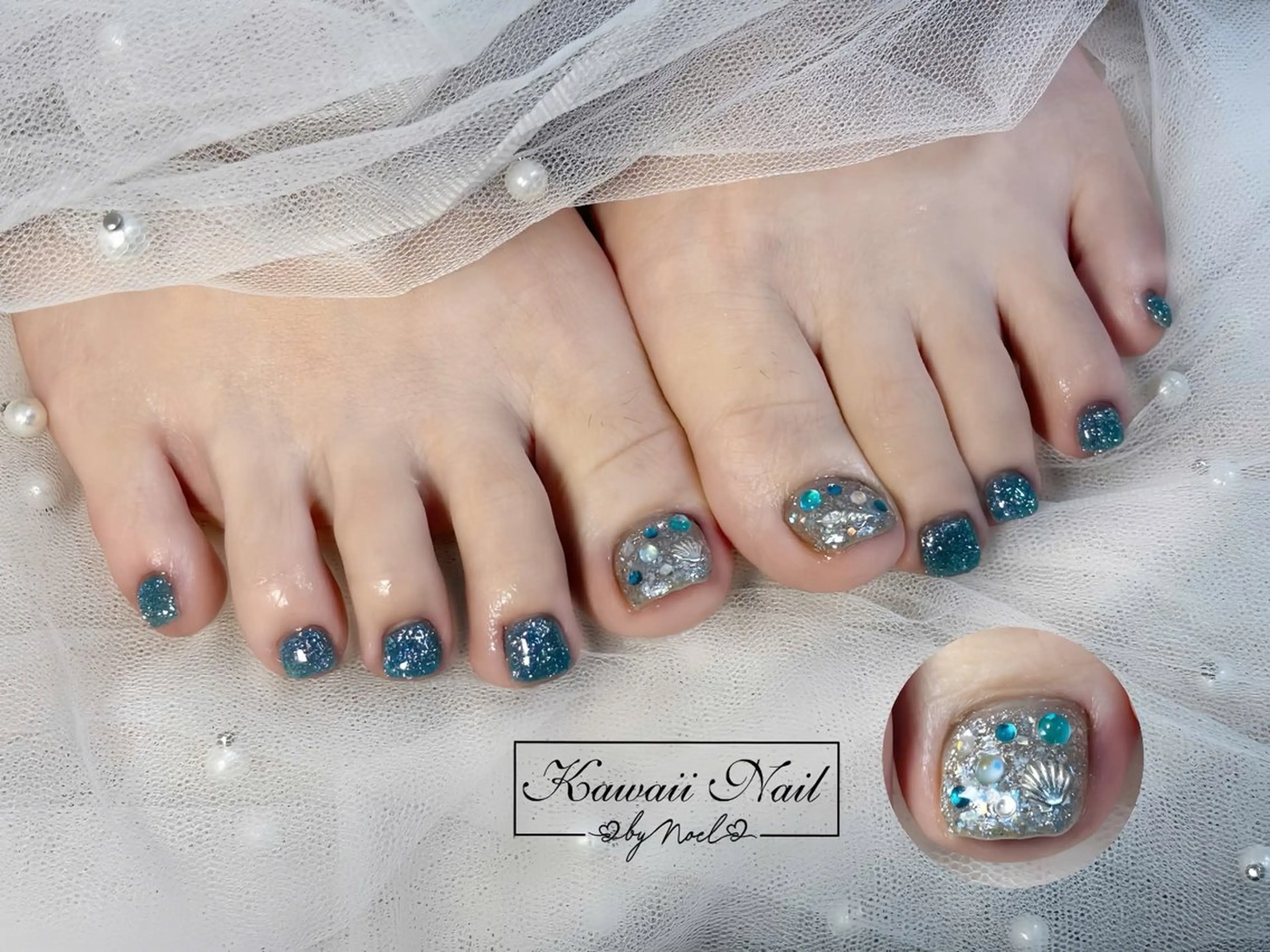 ネイル アートネイル フットネイル フレンチネイル ジェルネイル 韓国ネイル Kawaii Nail Salon所属・YURI NAIL NARITAのネイルデザイン