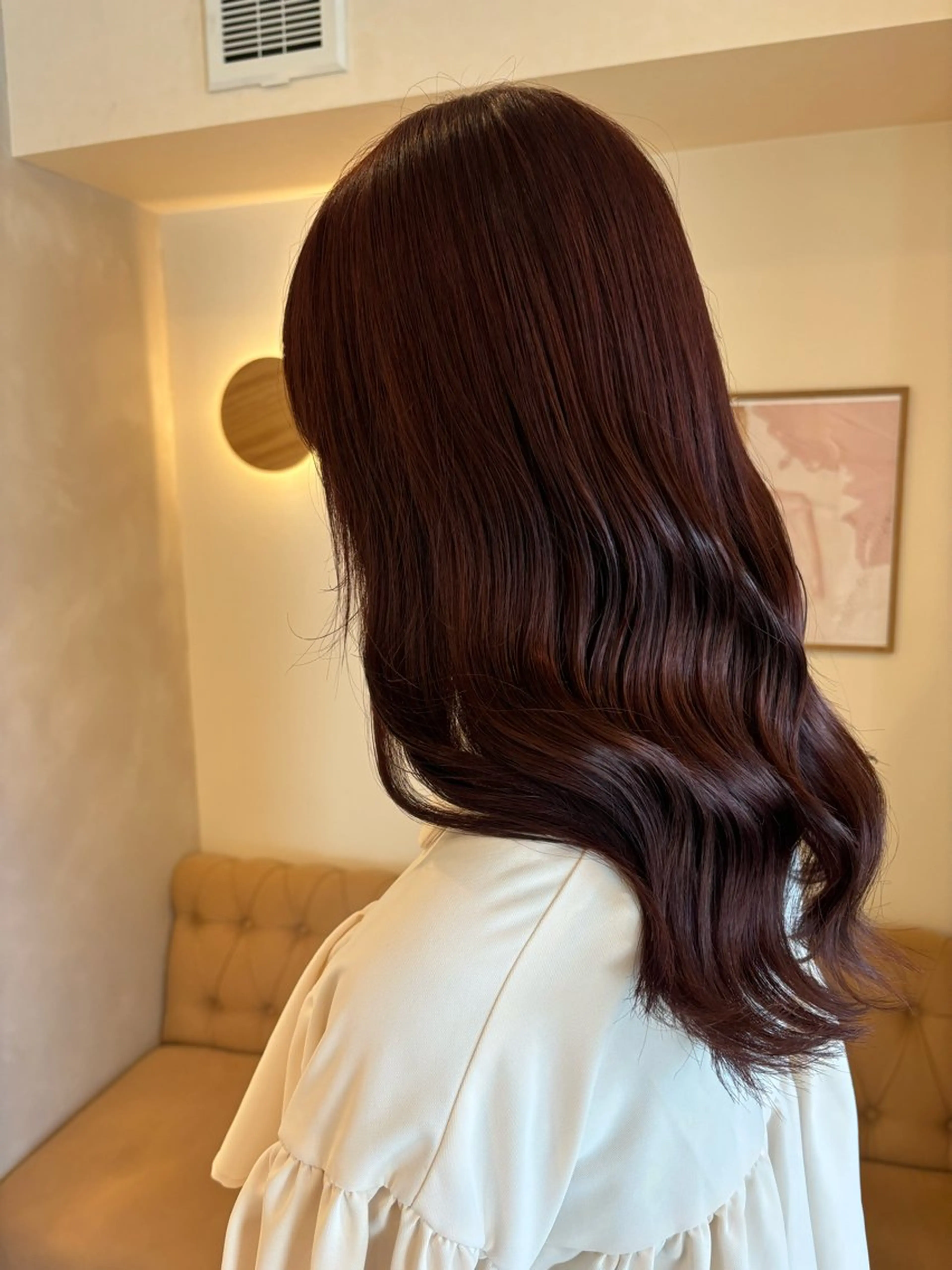 セミロング カラー ヘアカラー トリートメント ミルクティ/ピンク/ レイヤー/yuriaのヘアスタイル