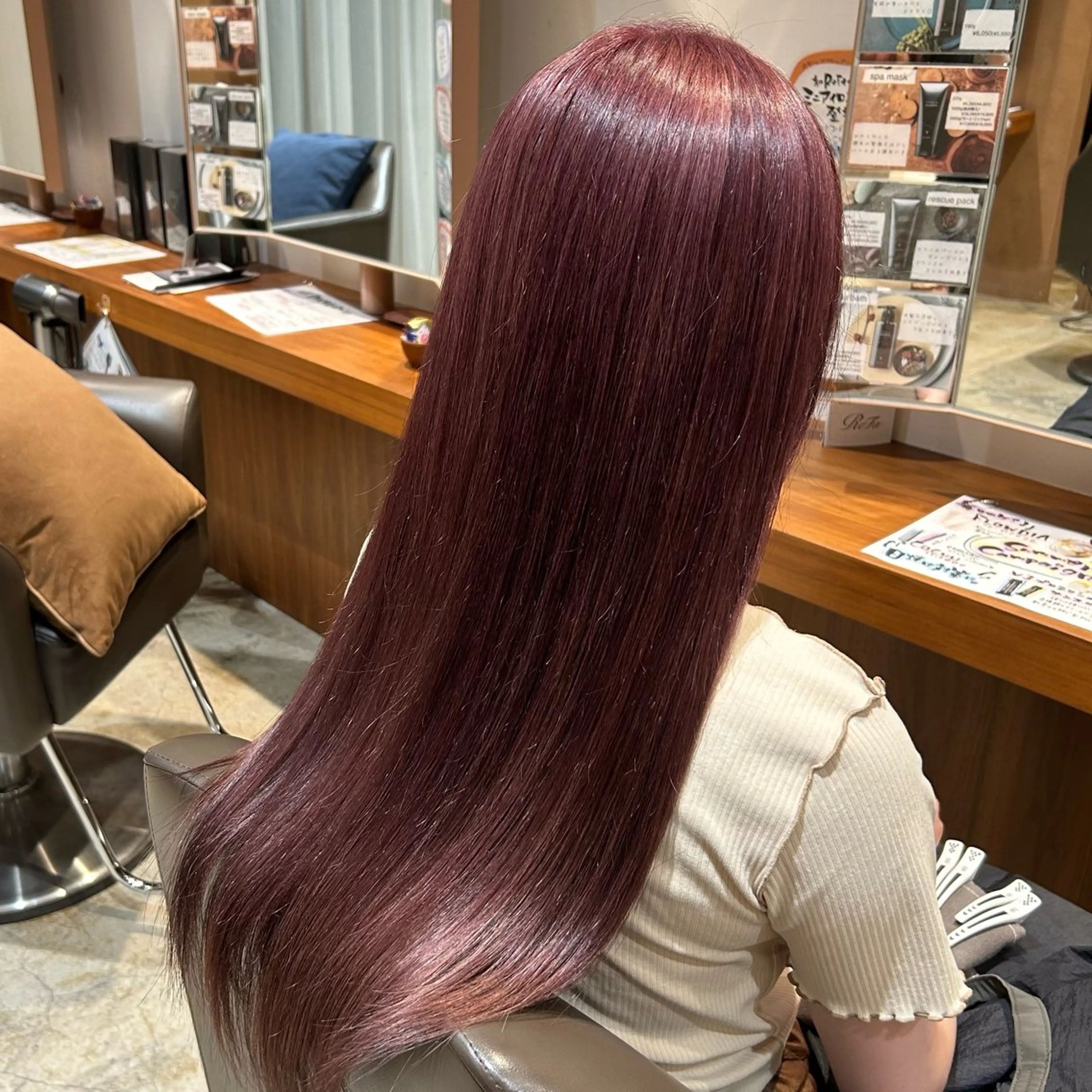 ロング カラー ベージュカラー ブリーチ ラベンダーカラー ピンクカラー ピンクベージュ fuhcoh戸畑一枝店所属・中山 紗希のヘアスタイル