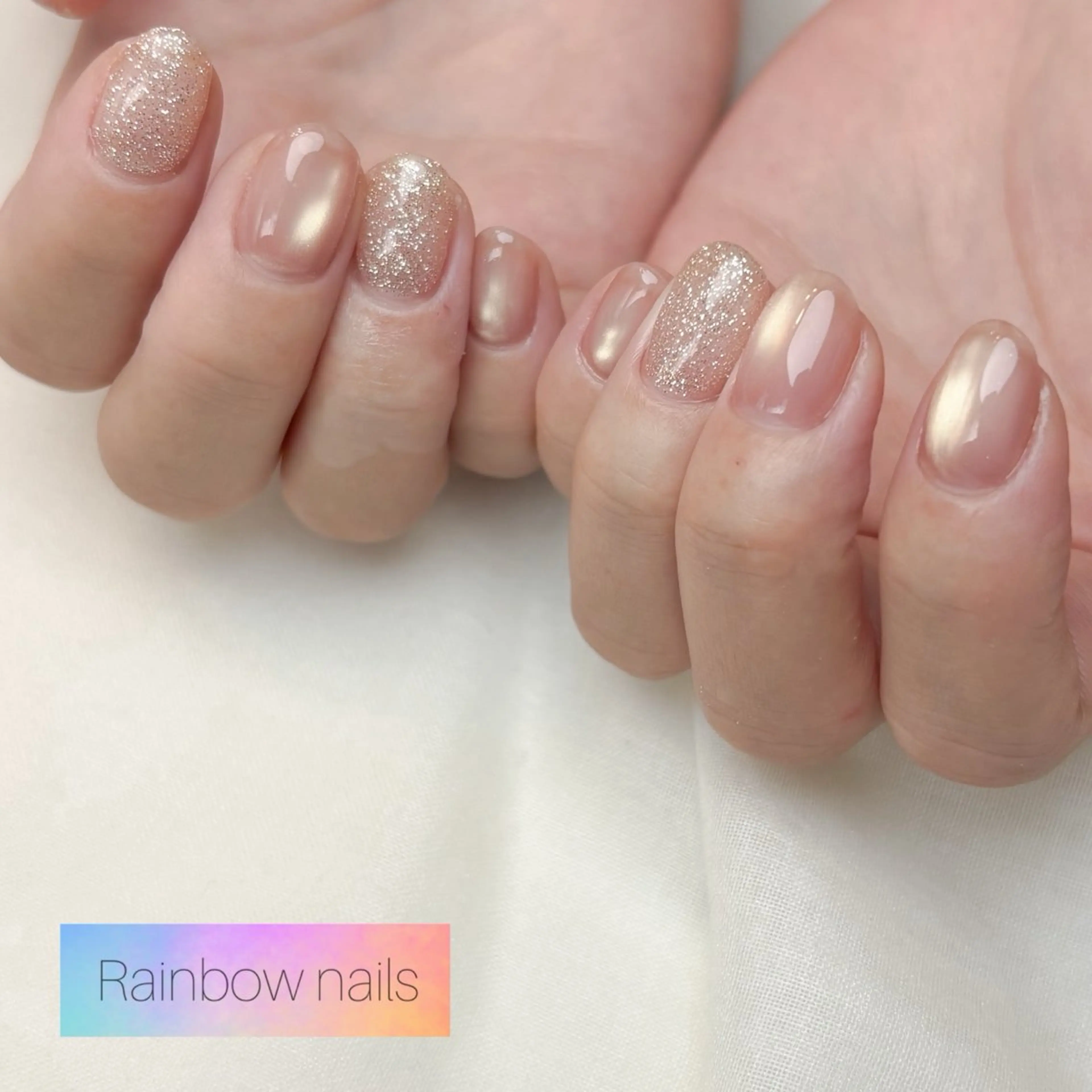 ネイル マグネットネイル ハンドネイル Rainbow nailsくろちゃんのネイルデザイン