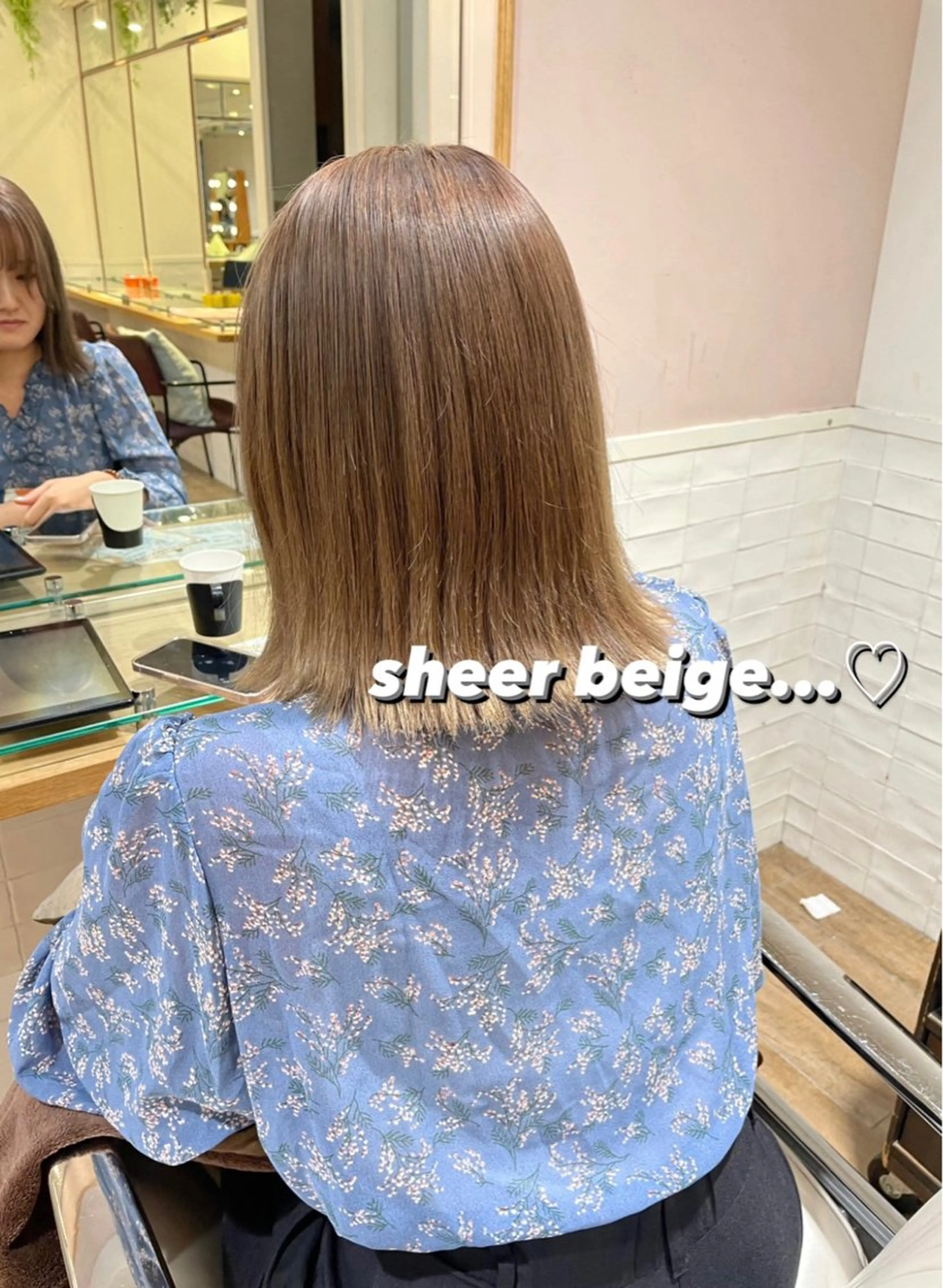 セミロング カラー ヘアアレンジ ヘアカラー ハイトーンピンク🍑 ブリーチ🍑RINAのヘアスタイル