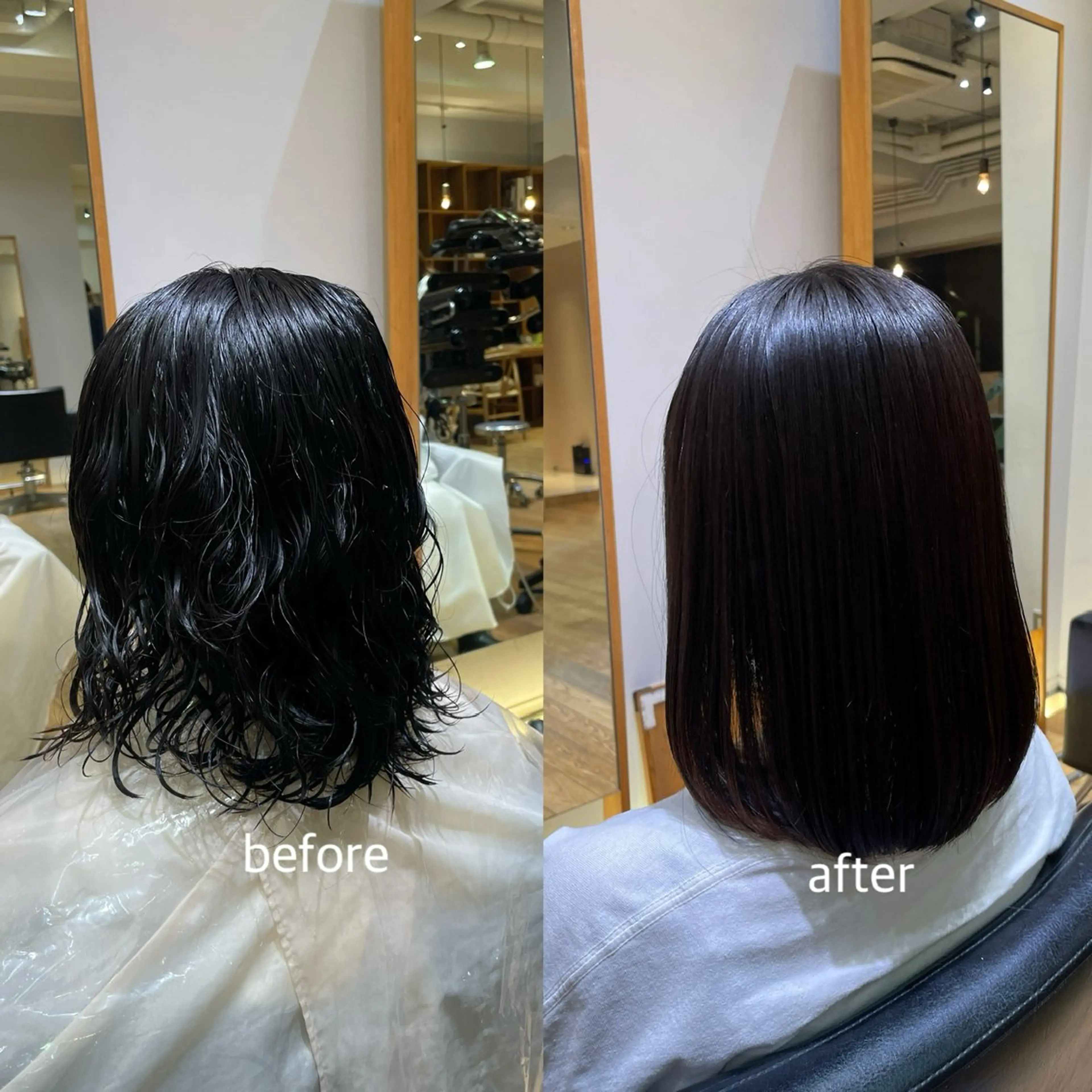 ミディアム パーマ ミディアムパーマ ストレートパーマ 縮毛矯正 縮毛矯正/レイヤー /ひかるのヘアスタイル