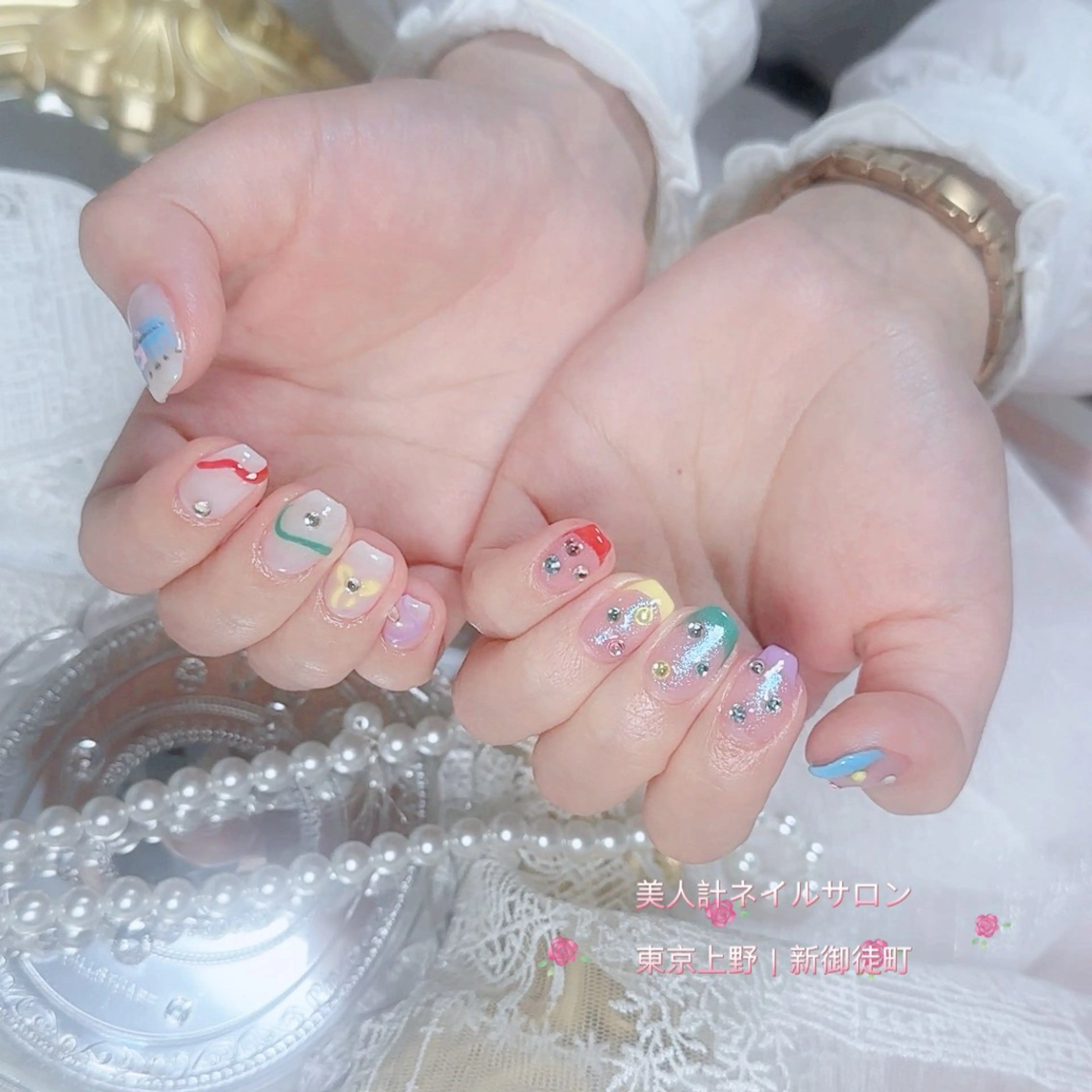 ネイル アートネイル フレンチネイル 持ち込み ハンドネイル 美人計ネイルサロン所属・中山 美月のネイルデザイン