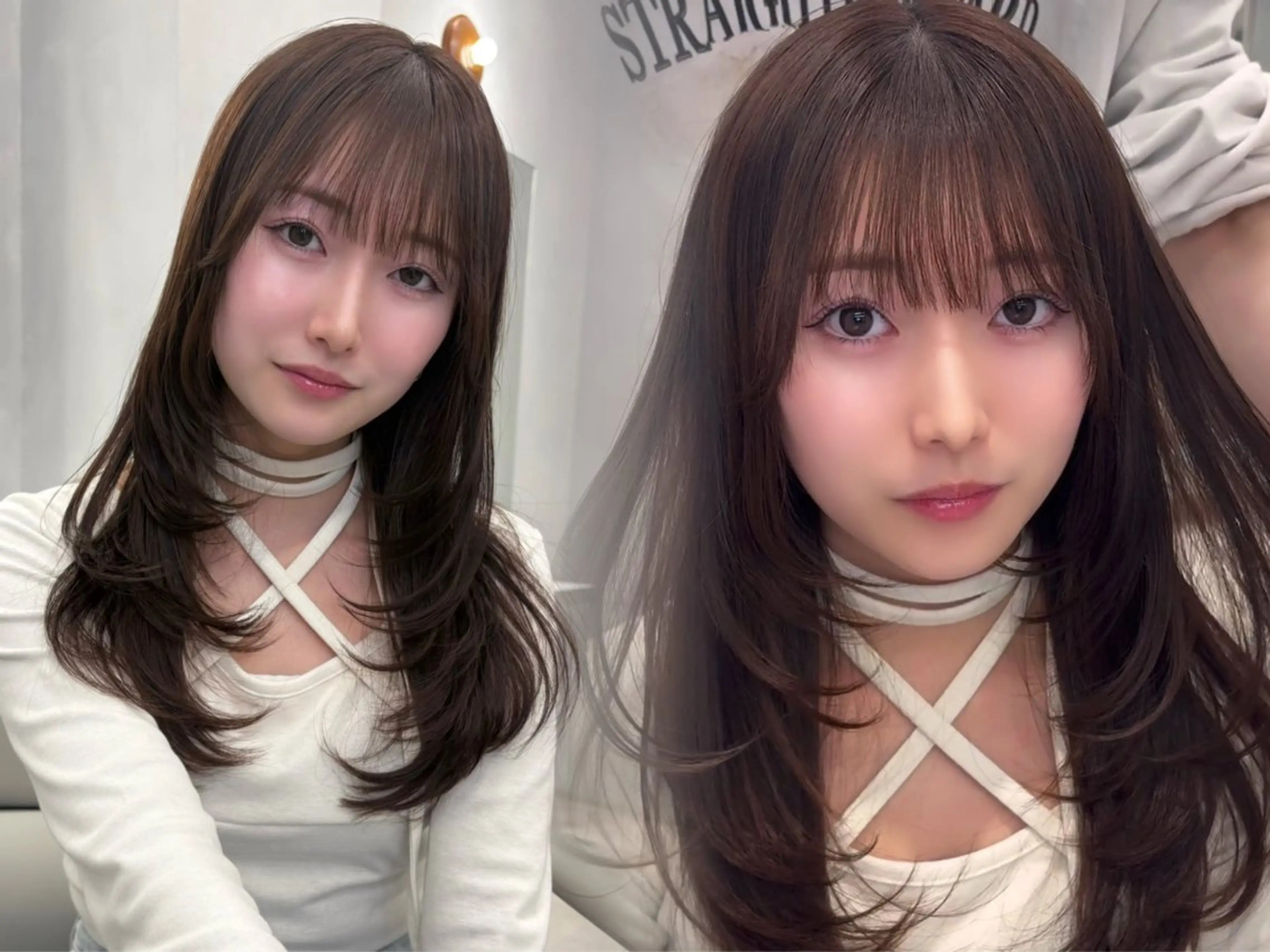 ロング 顔周りカット レイヤーカット 韓国ヘア/髪質改善/ レイヤー/あおし🐼のヘアスタイル