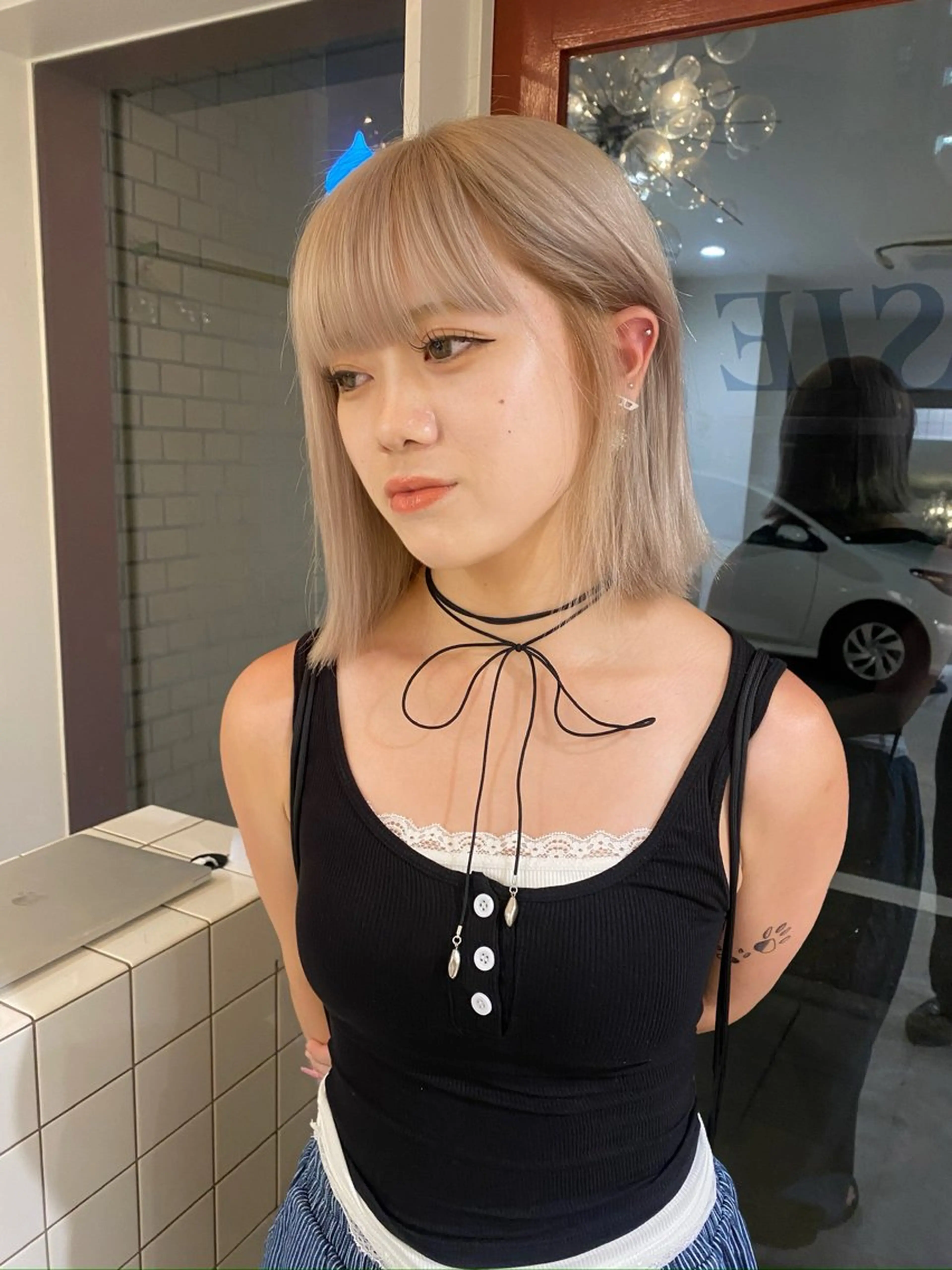 カラー ベージュカラー ブリーチ ホワイトベージュ ヘアカラー SIE所属・haluka /梅田美容室のヘアスタイル