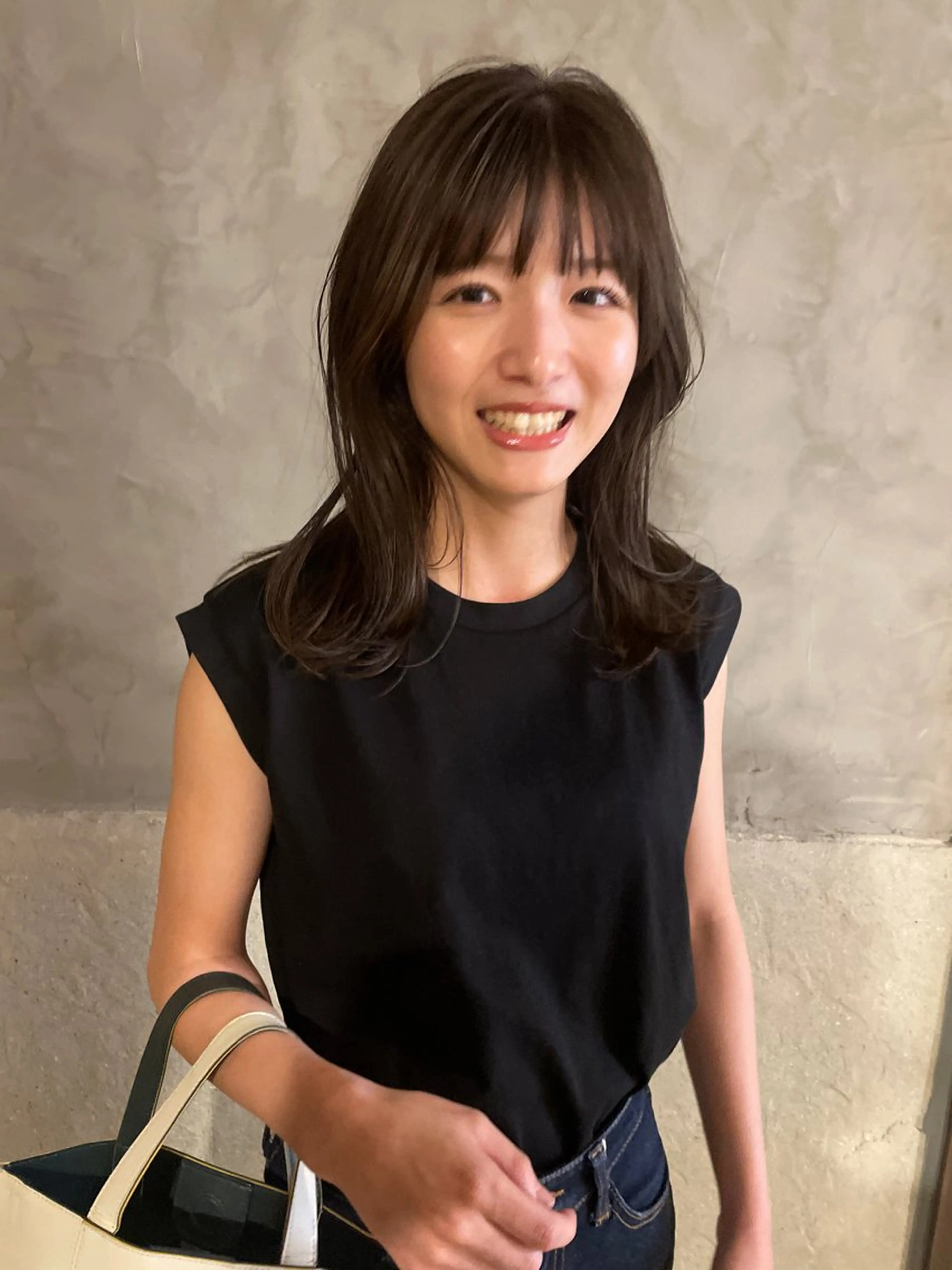 セミロング カラー カット ヘアカラー トリートメント さの あやねのヘアスタイル