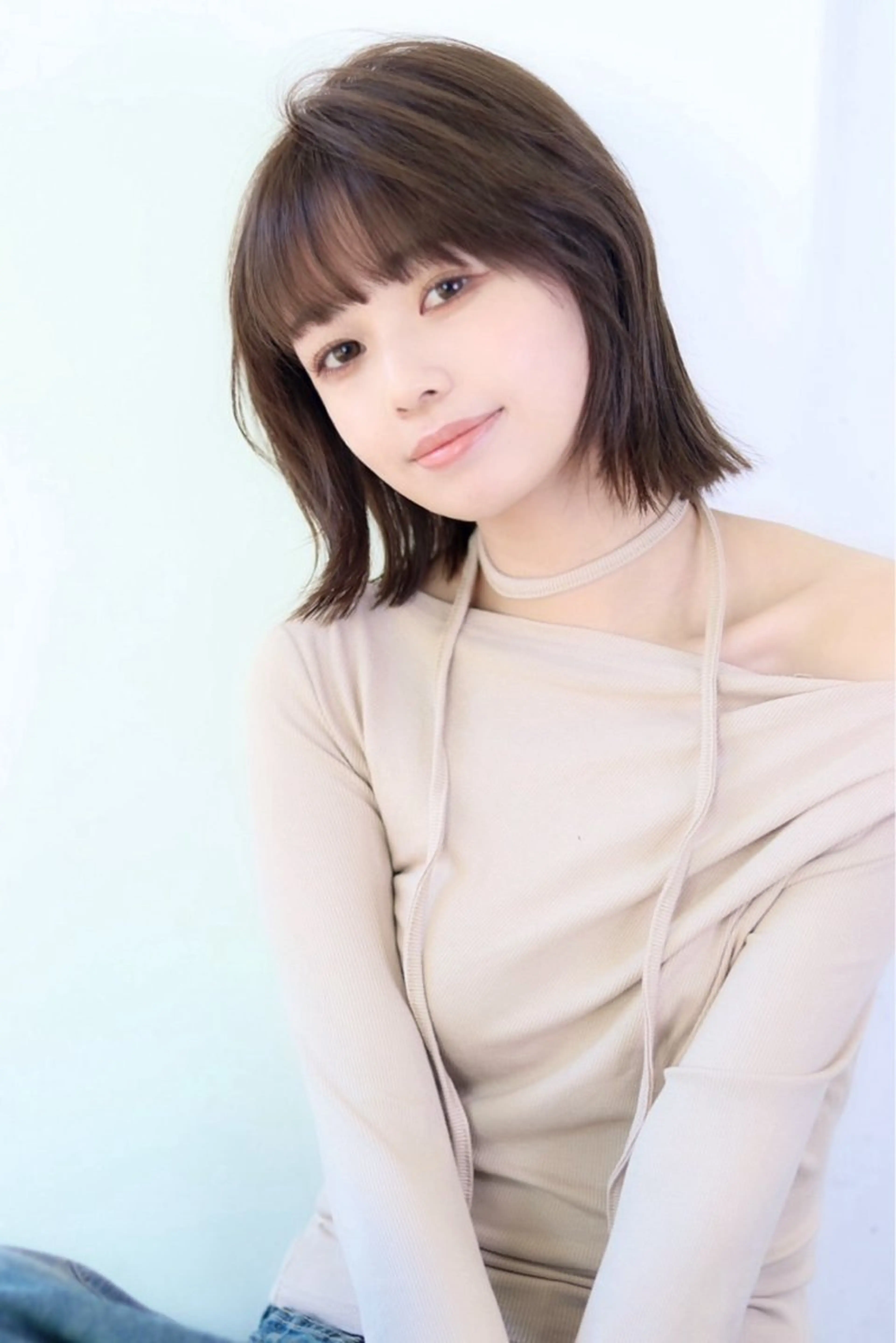 ミディアム 切りっぱなしボブ ボブ ORO武庫之荘所属・枝元 駿のヘアスタイル