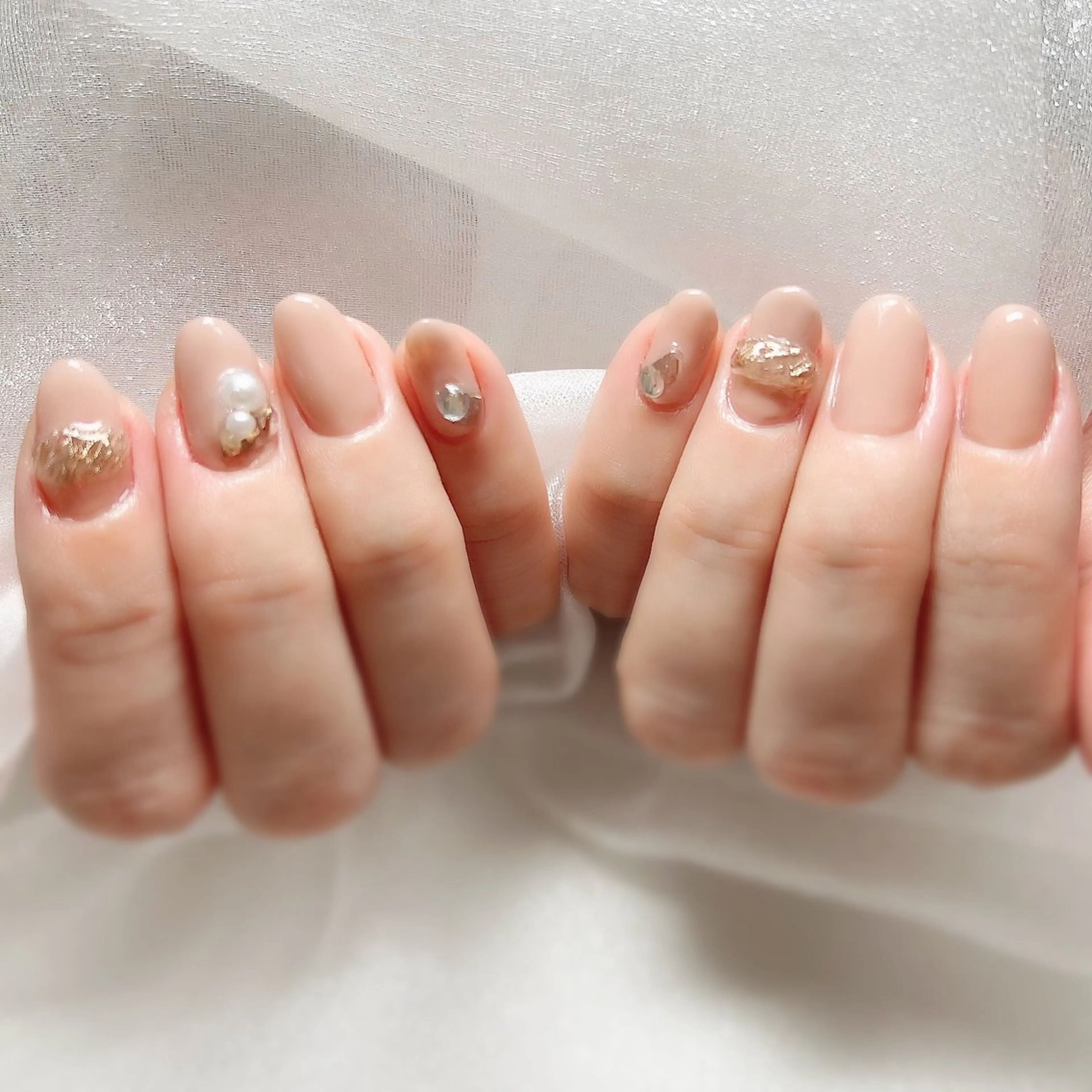 ネイル シンプルネイル ハンドネイル 自爪育成ネイルケア Lena  nailのネイルデザイン